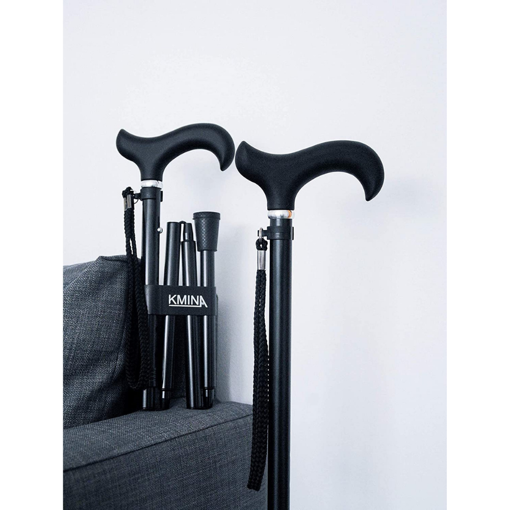 thumbnail video image 2 of KMINA PRO - Folding Canes for Men Adjustable, Aluminum Walking Cane for Women, 2 of 8