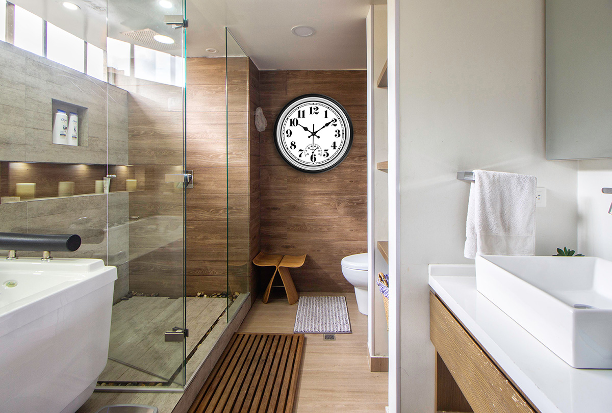 thumbnail video image 2 of 12 inch Retro Wall Clock,Indoor and Outdoor,Quartz,Analog,Waterproof,Thermometer,Blue, 2 of 6