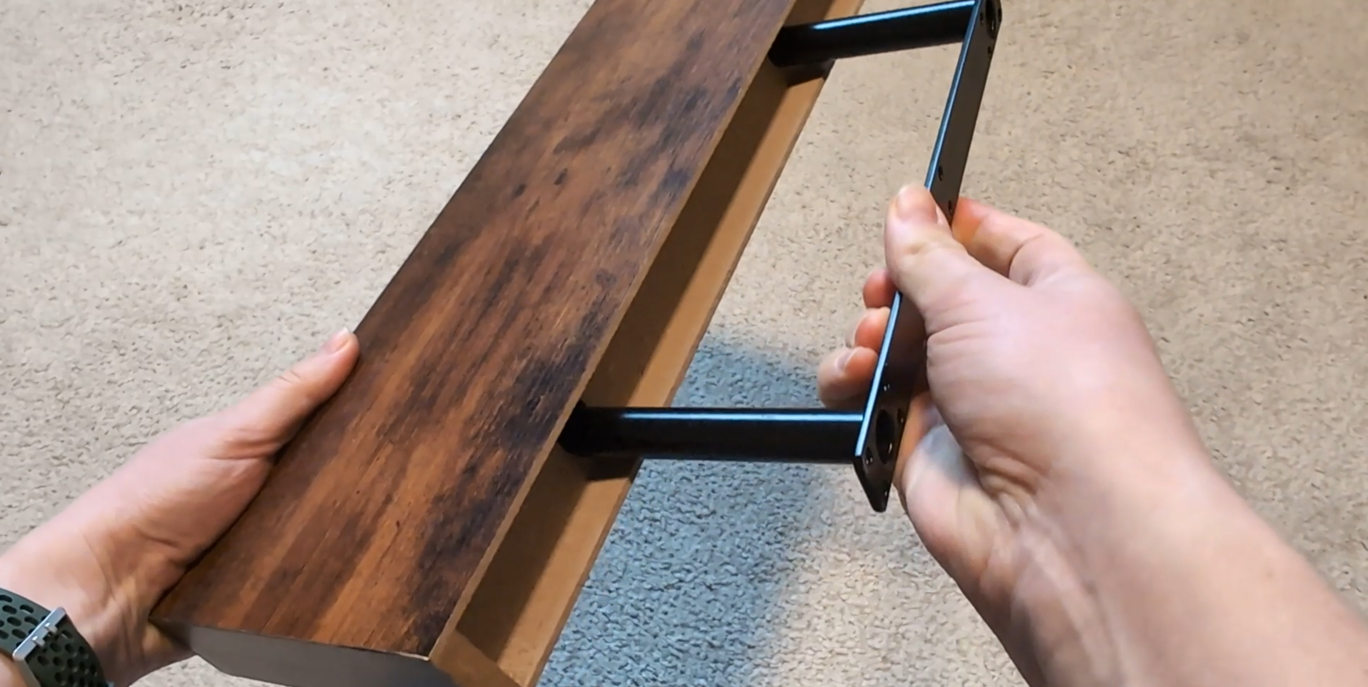 thumbnail video image 2 of Ballucci 48" Floating Shelves, 2-Pack Wood Wall Shelf Set with Invisible Brackets, 8" Deep, White, 2 of 9