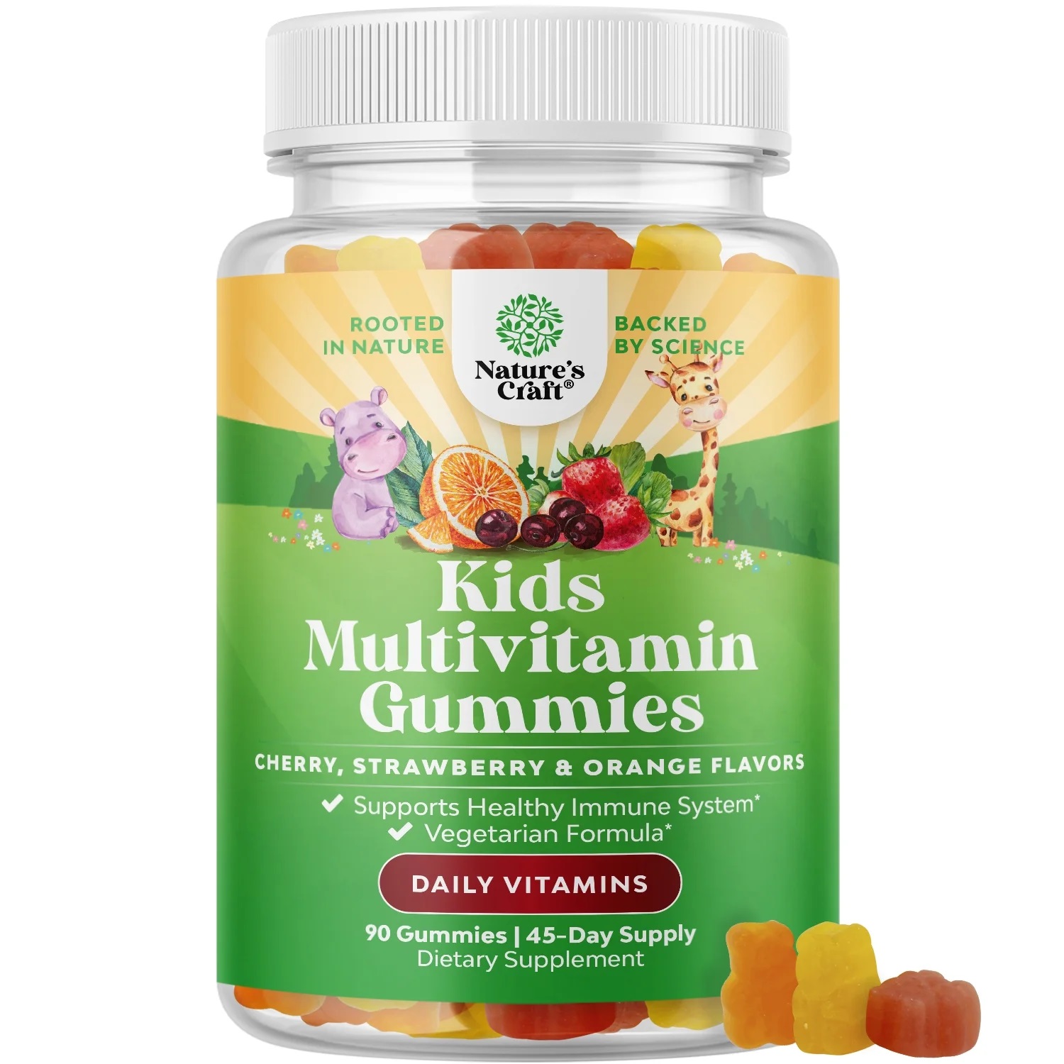 thumbnail video image 2 of Natures Craft Organic Kids Multivitamin Gummies for Immune Support, Assorted Fruit Flavor, 90 Ct, 2 of 10