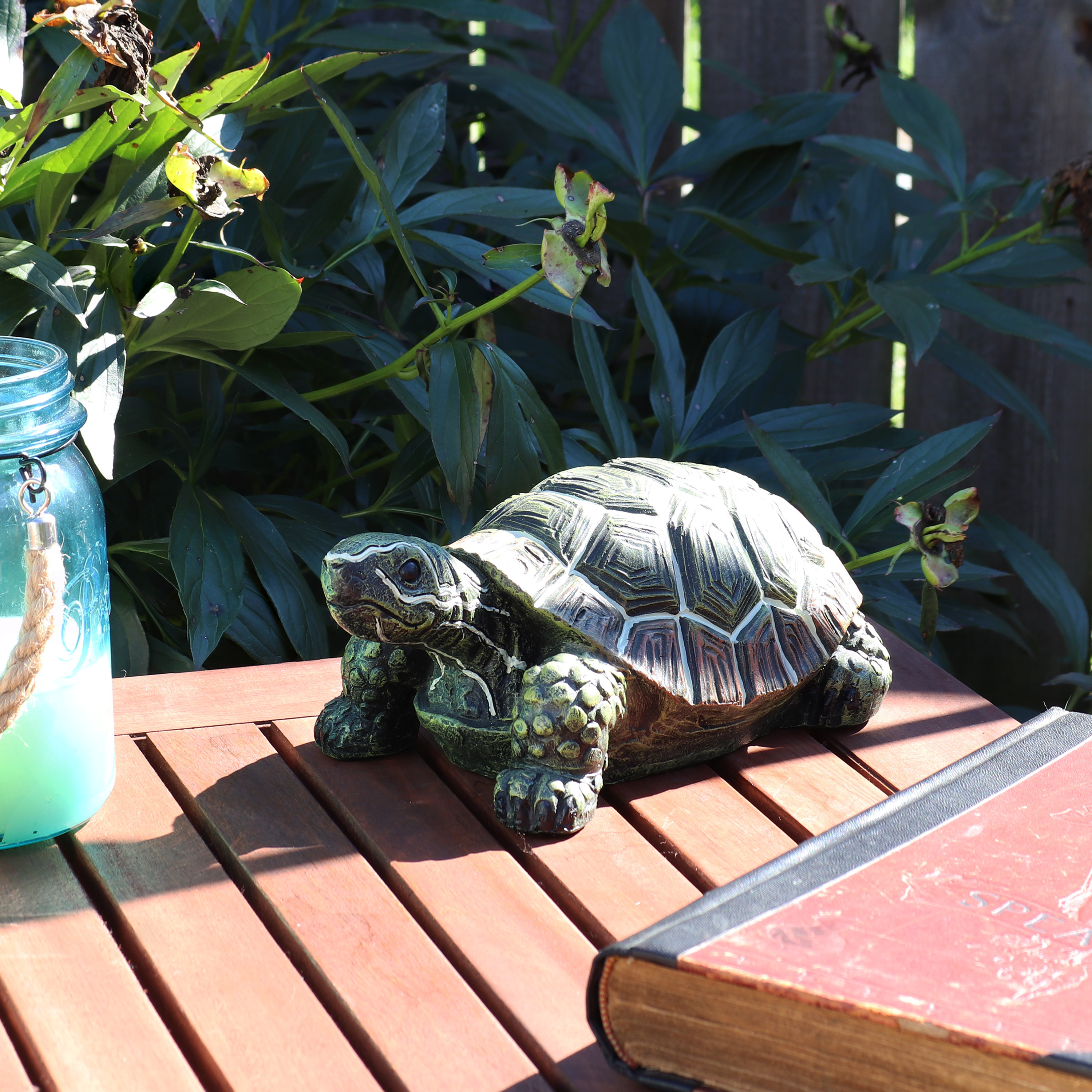 thumbnail video image 2 of Sunnydaze Terrance the Tortoise Indoor/Outdoor Decorative Statue - 9", 2 of 10