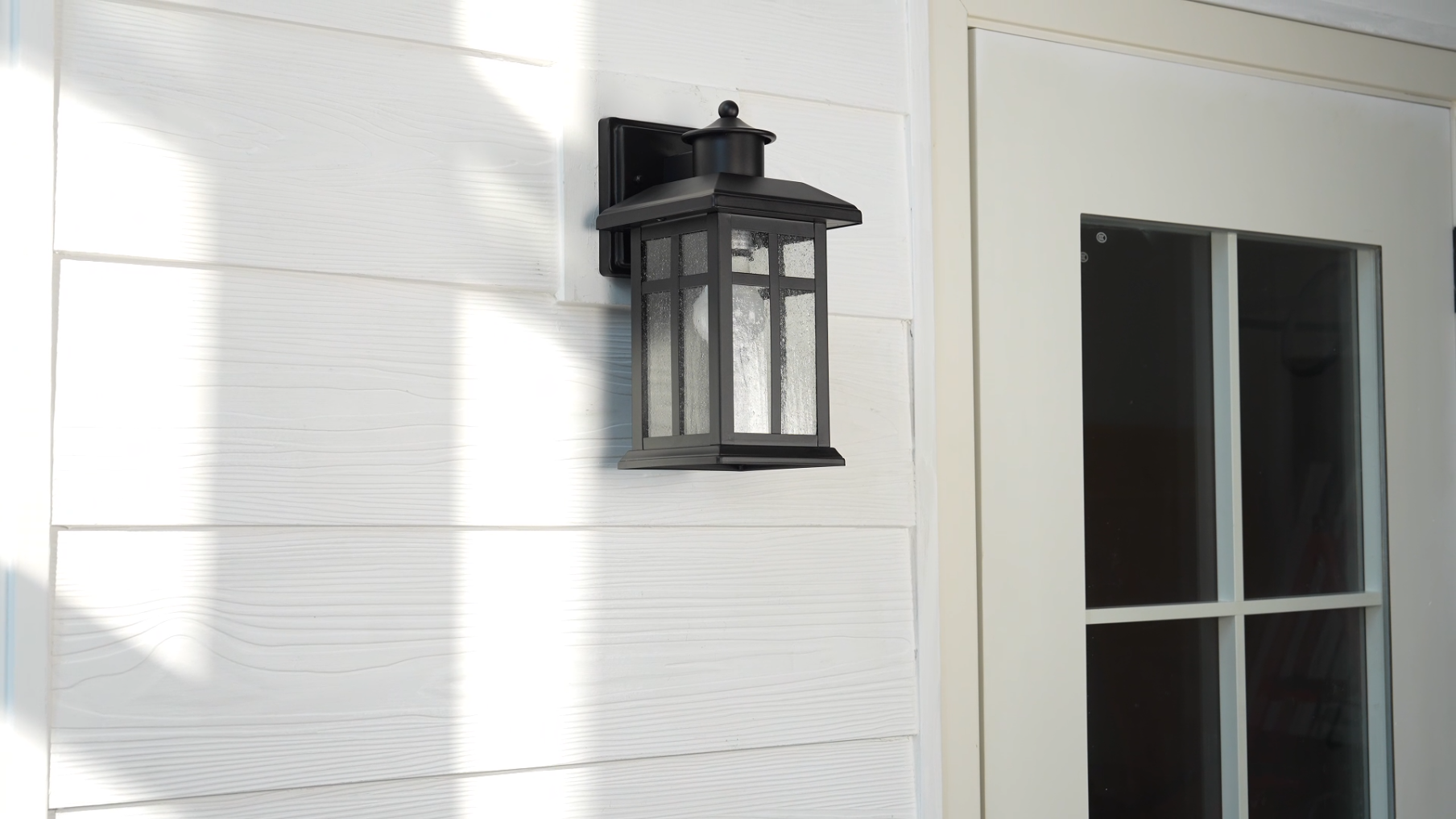 thumbnail video image 2 of C Cattleya 2-Pack Outdoor Wall Lantern Sconce with Clear Seeded Glass, 2 of 7