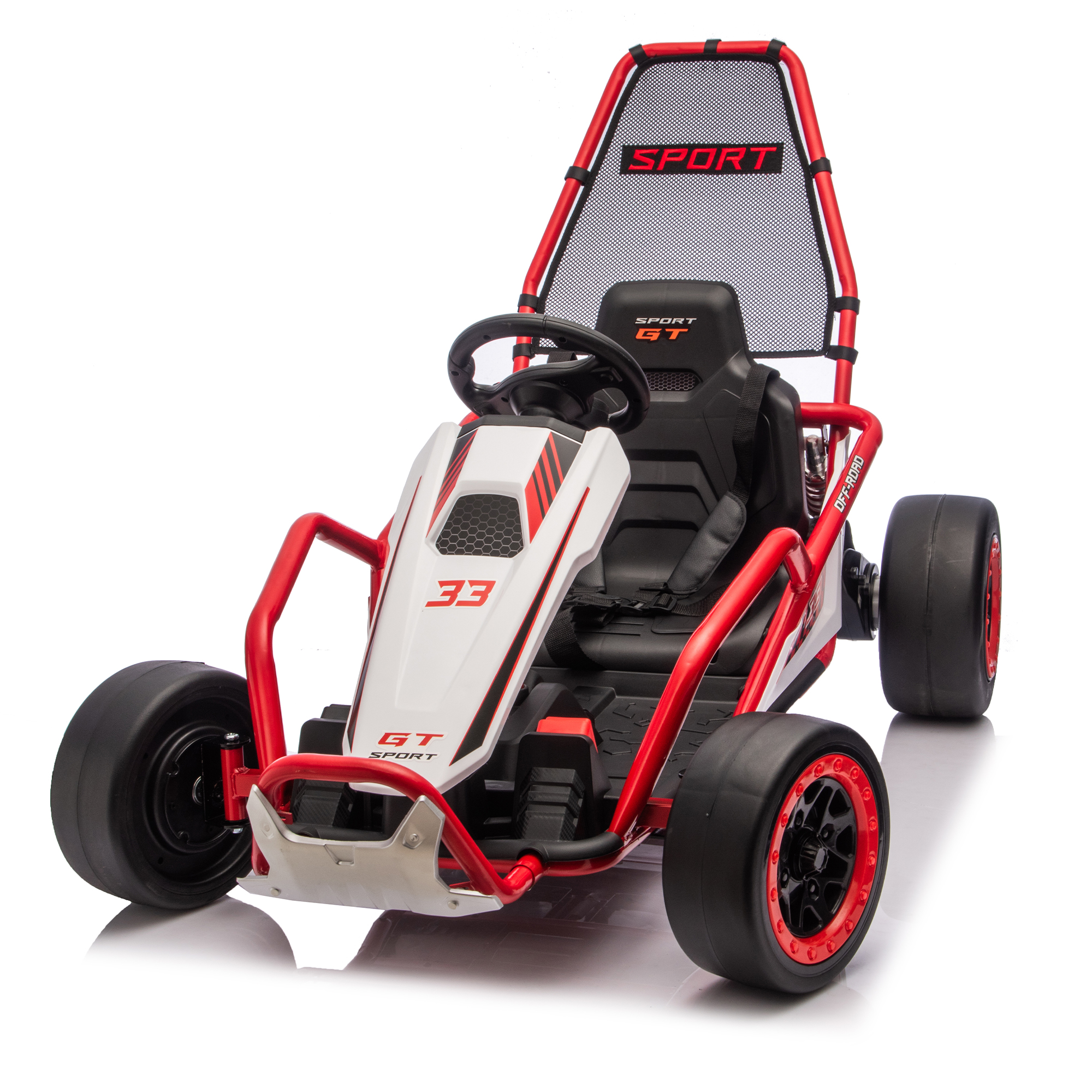 thumbnail video image 2 of Xuanlur 24V 8.5 MPH Electric Go Kart for Kids w/ Front EVA Wheel, 400W Powerful Drift Kart w/Metal Frame, Music & Strobe Lights, Suspension, 2 Speed, 5 Point Harness, Crazy Cart for Kids 6+, Red, 2 of 7