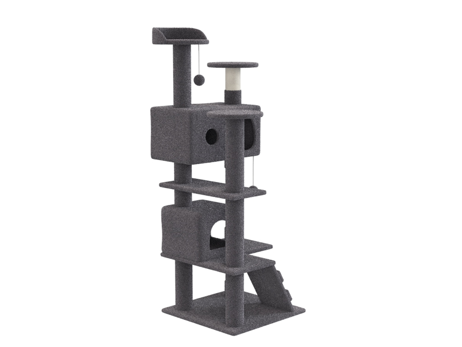 Zenstyle 53-in Cat Tree & Condo Scratching Post Tower, Dark Gray -  