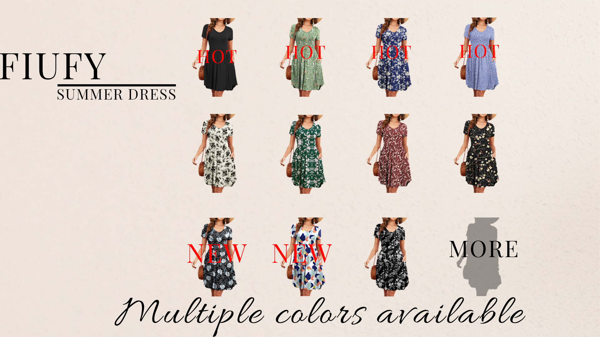 thumbnail video image 2 of WUJINXIA Womens Short Sleeve Dresses Casual Loose Fit Swing T Shirt Dress V Neck Sundress with Pockets, 2 of 6