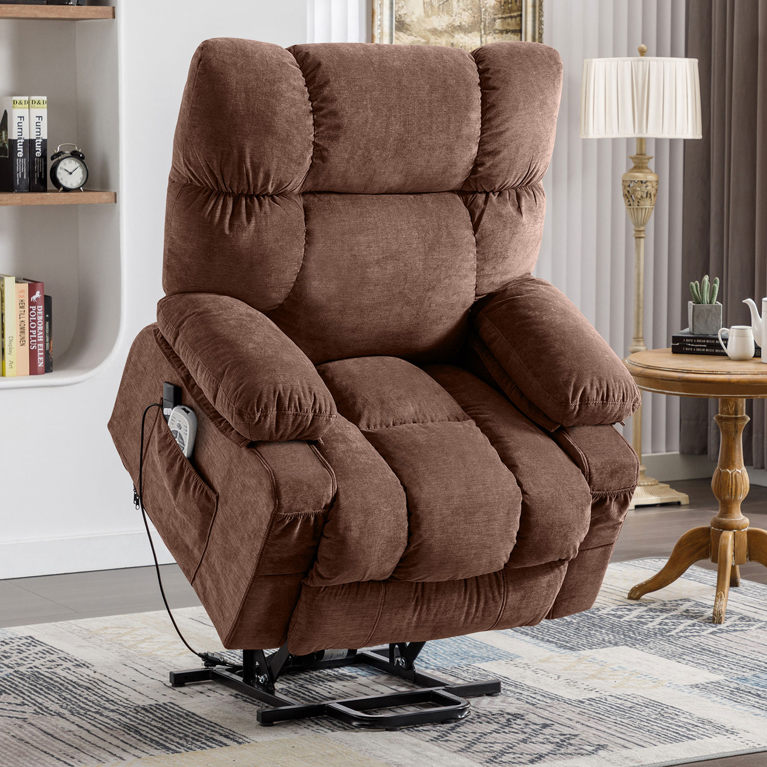thumbnail video image 2 of JONPONY Power Lift Recliner Chair Recliners for Elderly with Heat and Massage Recliner Chair for Living Room with Infinite Position and Side Pocket,USB Charge Port,Brown, 2 of 15