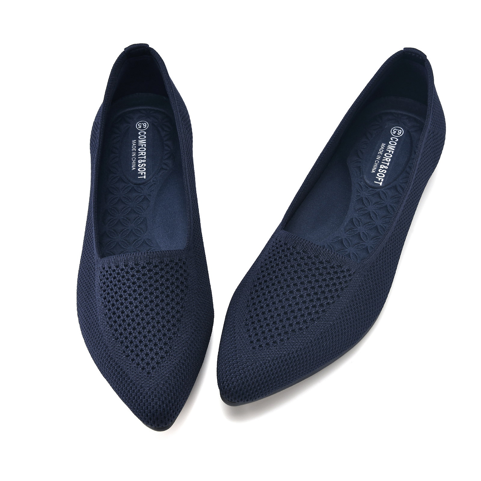 thumbnail video image 2 of LANCROP Women's Knit Pointed Toe Ballet Flats, Dressy Flats for Women Office, Breathable Mesh Woven Loafers for Walking, 2 of 11