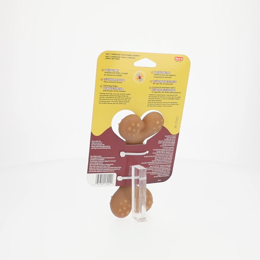 Chompathon Durable Nylon Dog Chew Toy with Real Chicken and Bacon