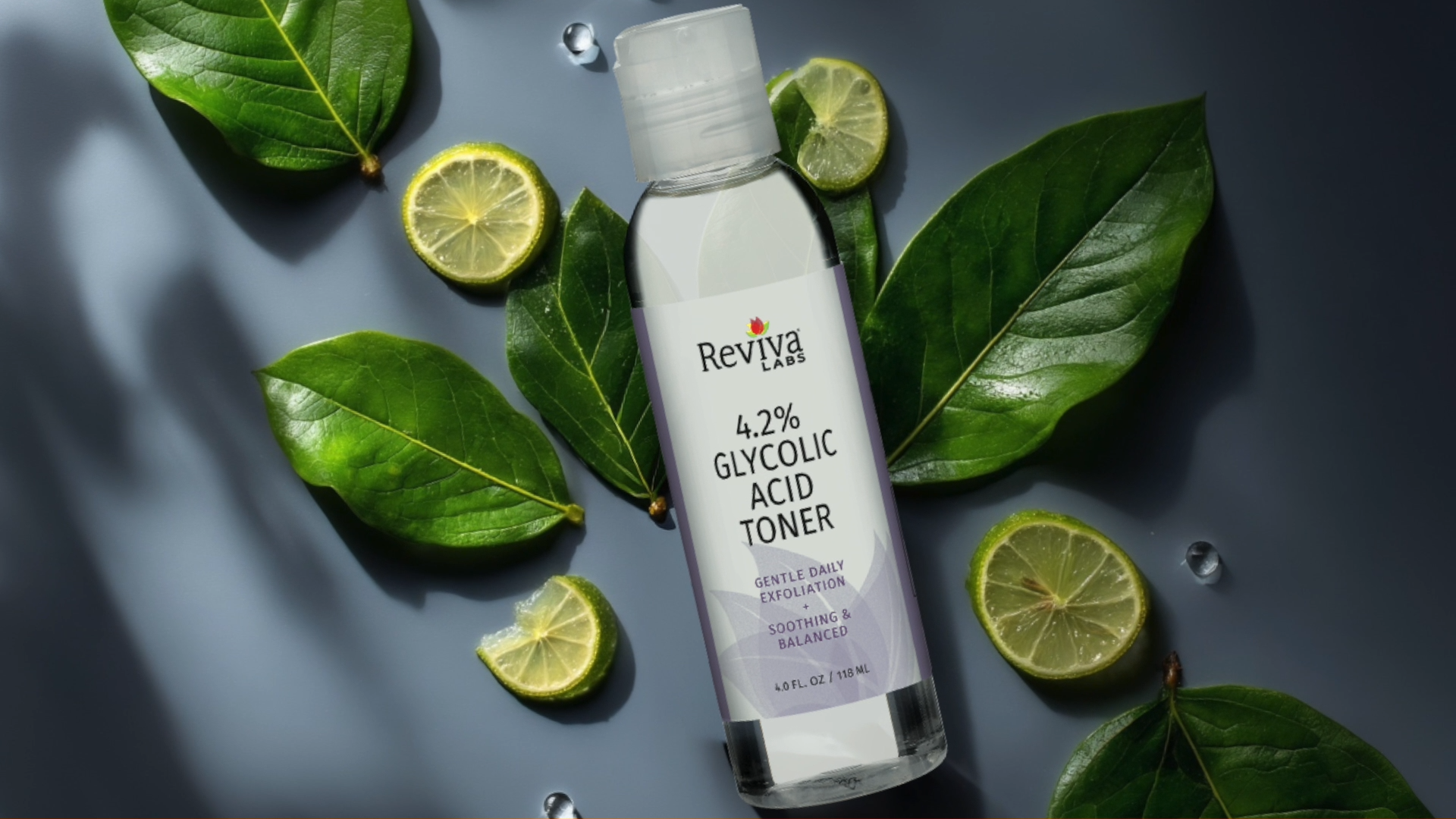 thumbnail video image 2 of Reviva Labs Glycolic Acid Toner 4.2% – Gentle, Exfoliating & Hydrating Toner for Face – 4 fl oz, 2 of 9