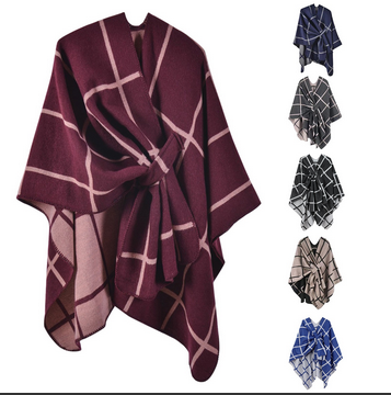 thumbnail video image 2 of Baqcunre Clearance! Wraps for Women,Women's Shawl Wrap Poncho Cape Open Front Cardigan for Fall Winter Black, 2 of 10