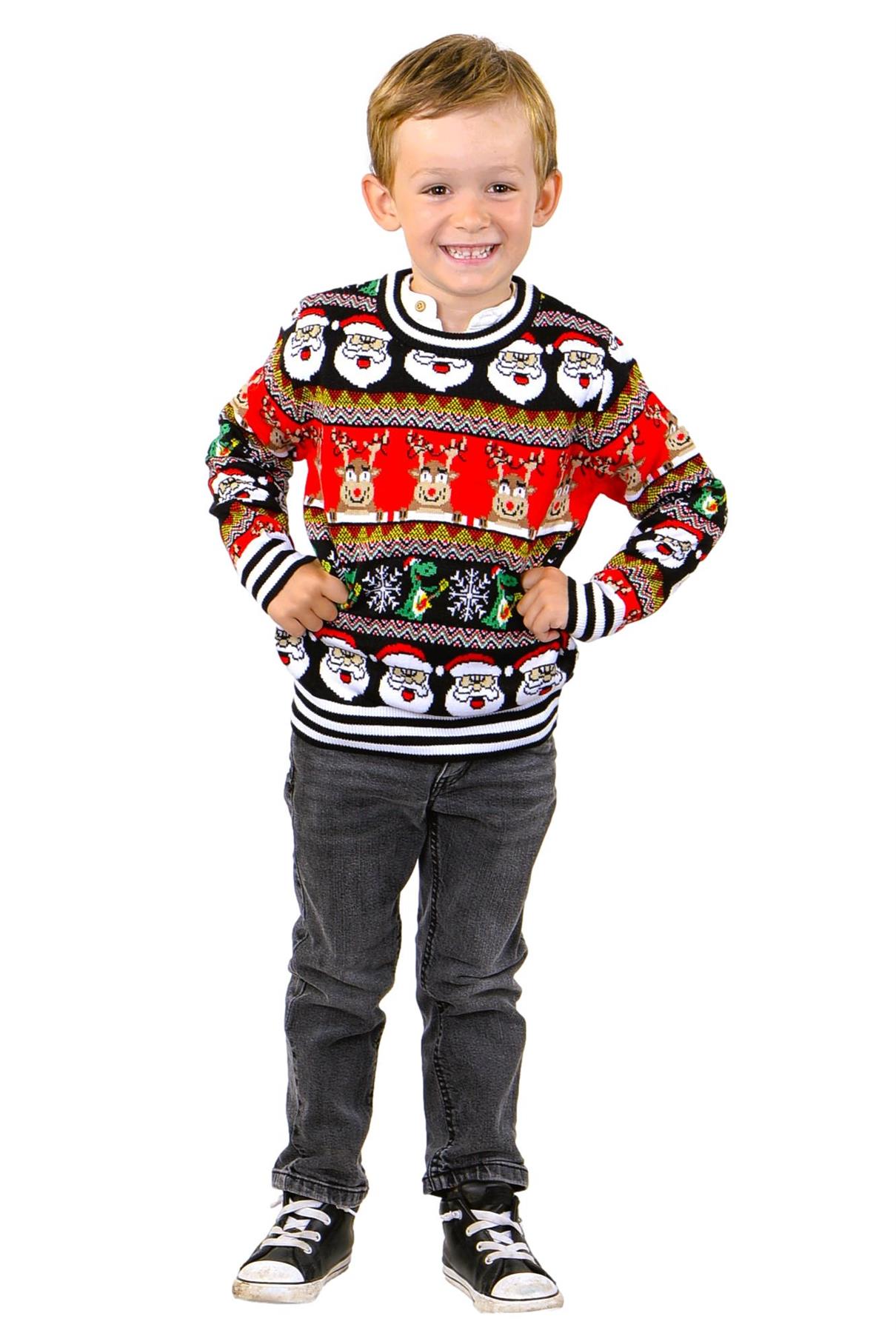 thumbnail video image 2 of Socal Look Kids Christmas Sweater, Children's Acrylic Holiday Pullover for Boys & Girls, 9-10 Years, 2 of 12