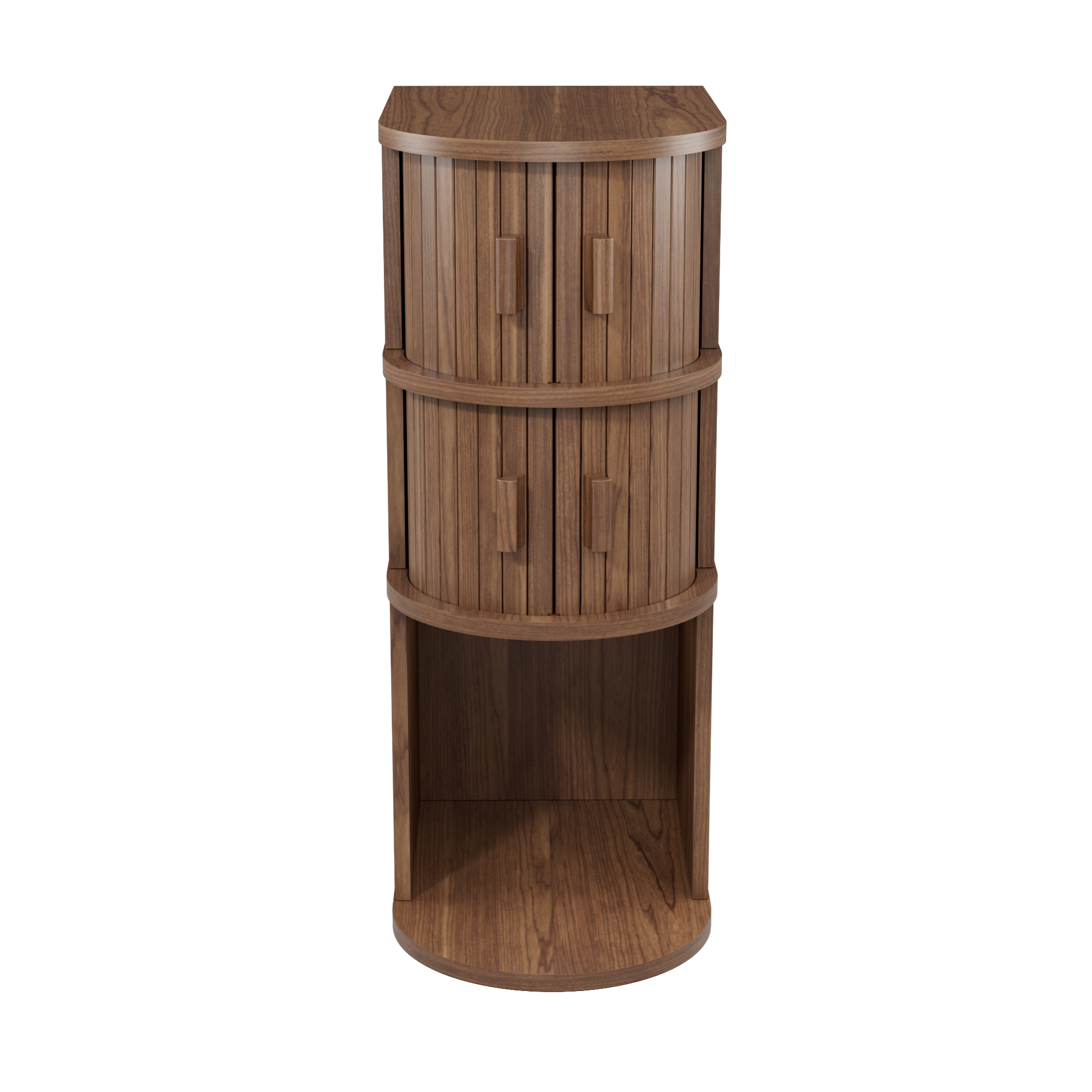 thumbnail video image 2 of Narrow Fluted End Table with Sliding Door, Curved Side Table for Living Room,Bedroom,Office, 2 of 9