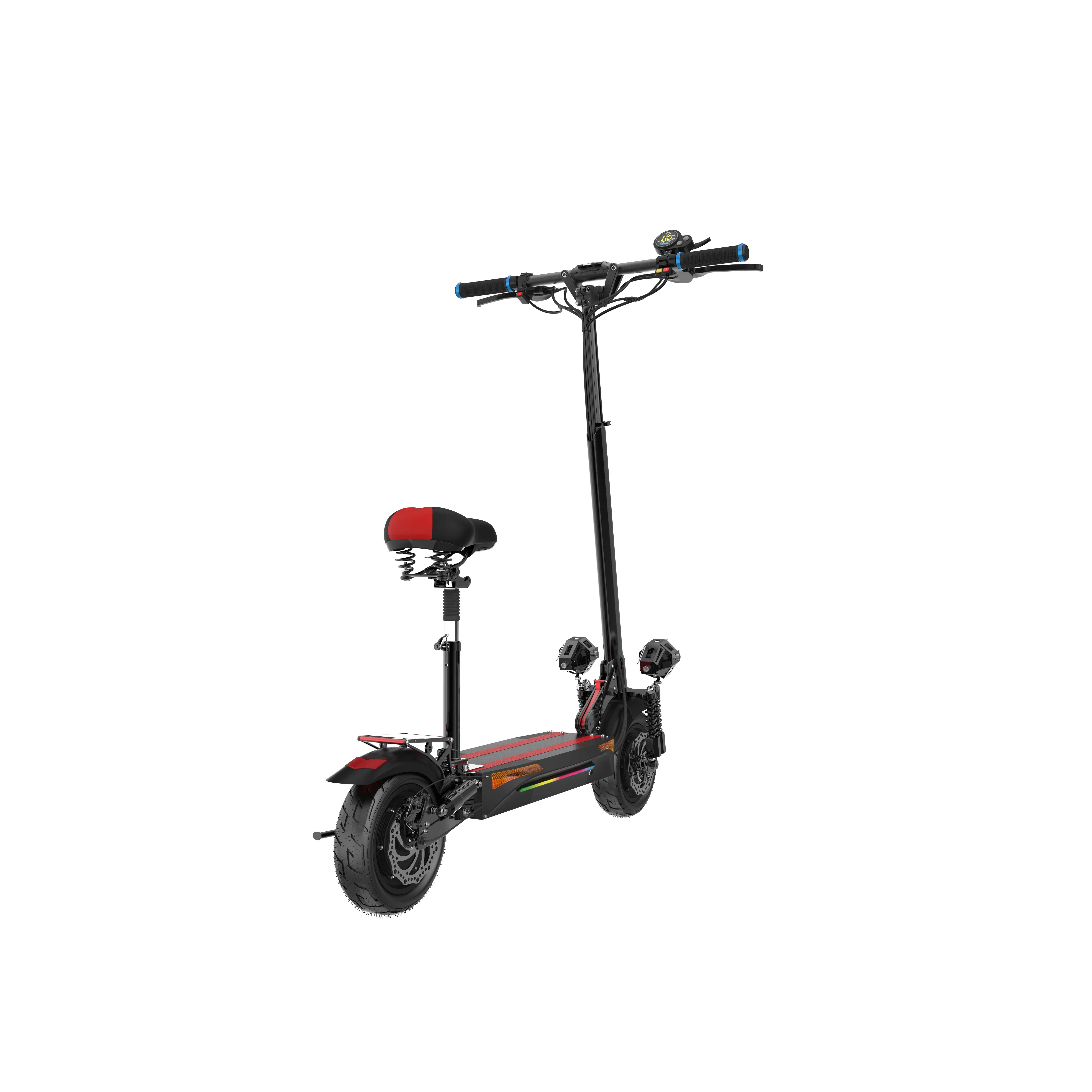 JUEXING Electric Scooter for Adults, 40 Miles Long Range, Dual Motors  2400W, Foldable E Scooter with Seat 