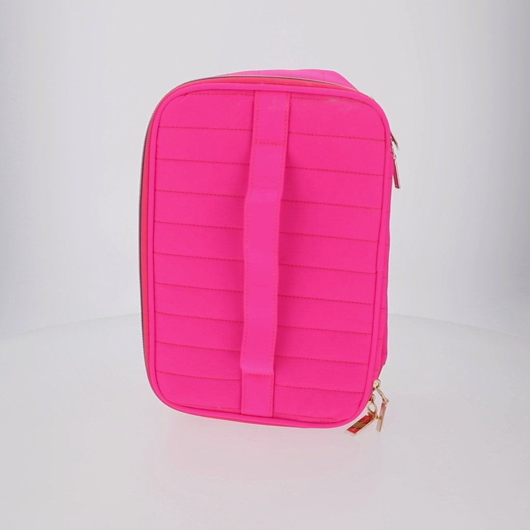 Sophia Joy Train Case with Mirror and Brush Organizer, Pink