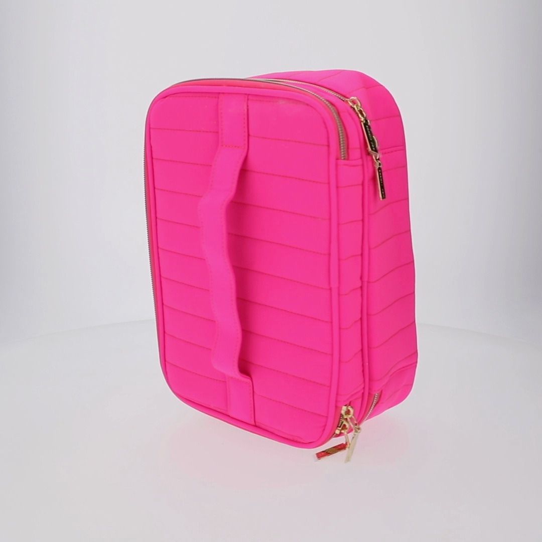 Sophia Joy Train Case with Mirror and Brush Organizer, Pink