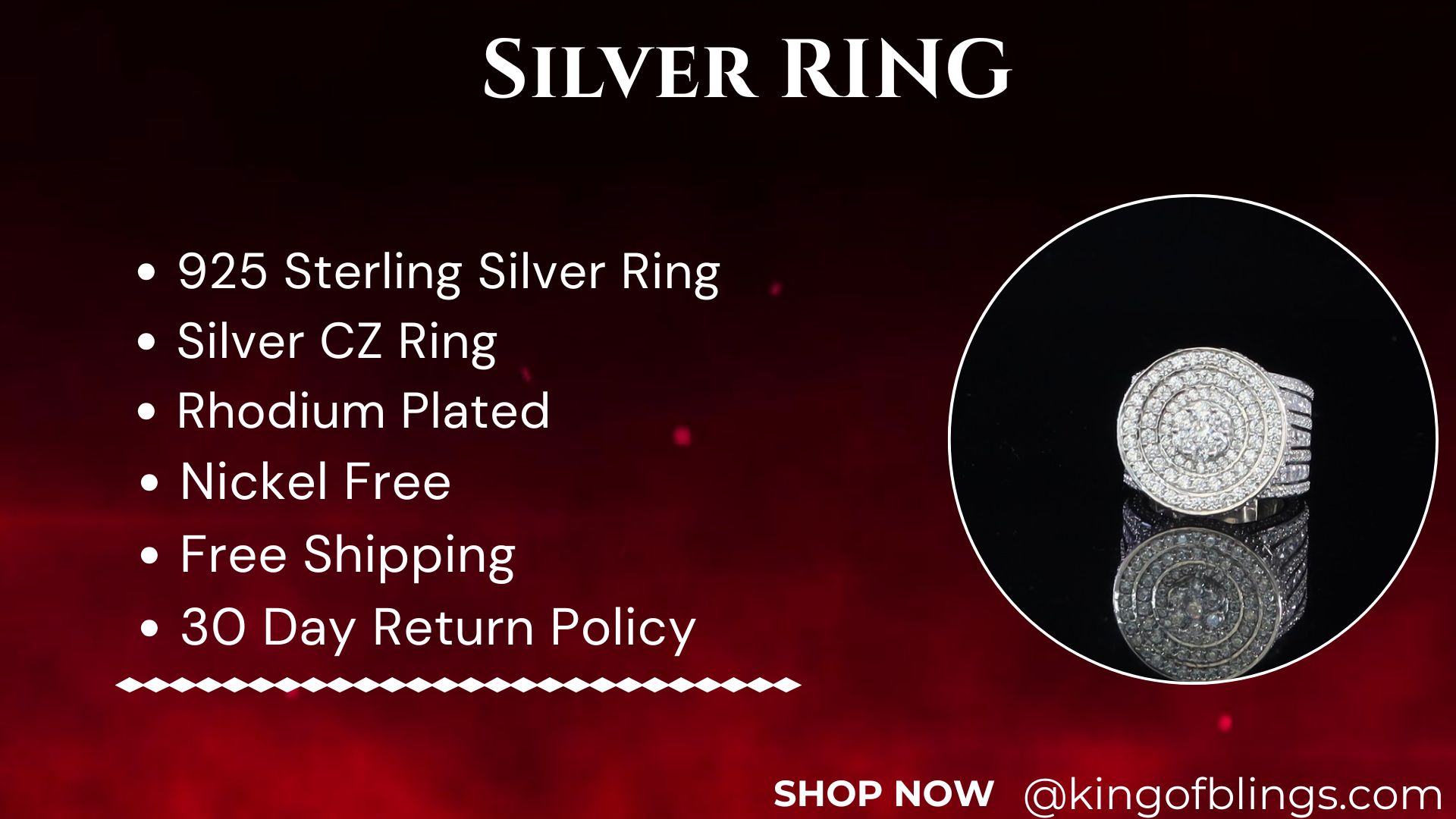 thumbnail video image 2 of King of Bling's 925 White Silver Cubic Zirconia 25.00ct Rapper Luxury Big Round Rings Men Size12, 2 of 15