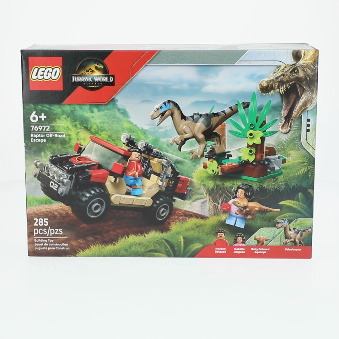 LEGO, Dinosaur Toy, 76972 Raptor Off-Road Escape, Building Playset