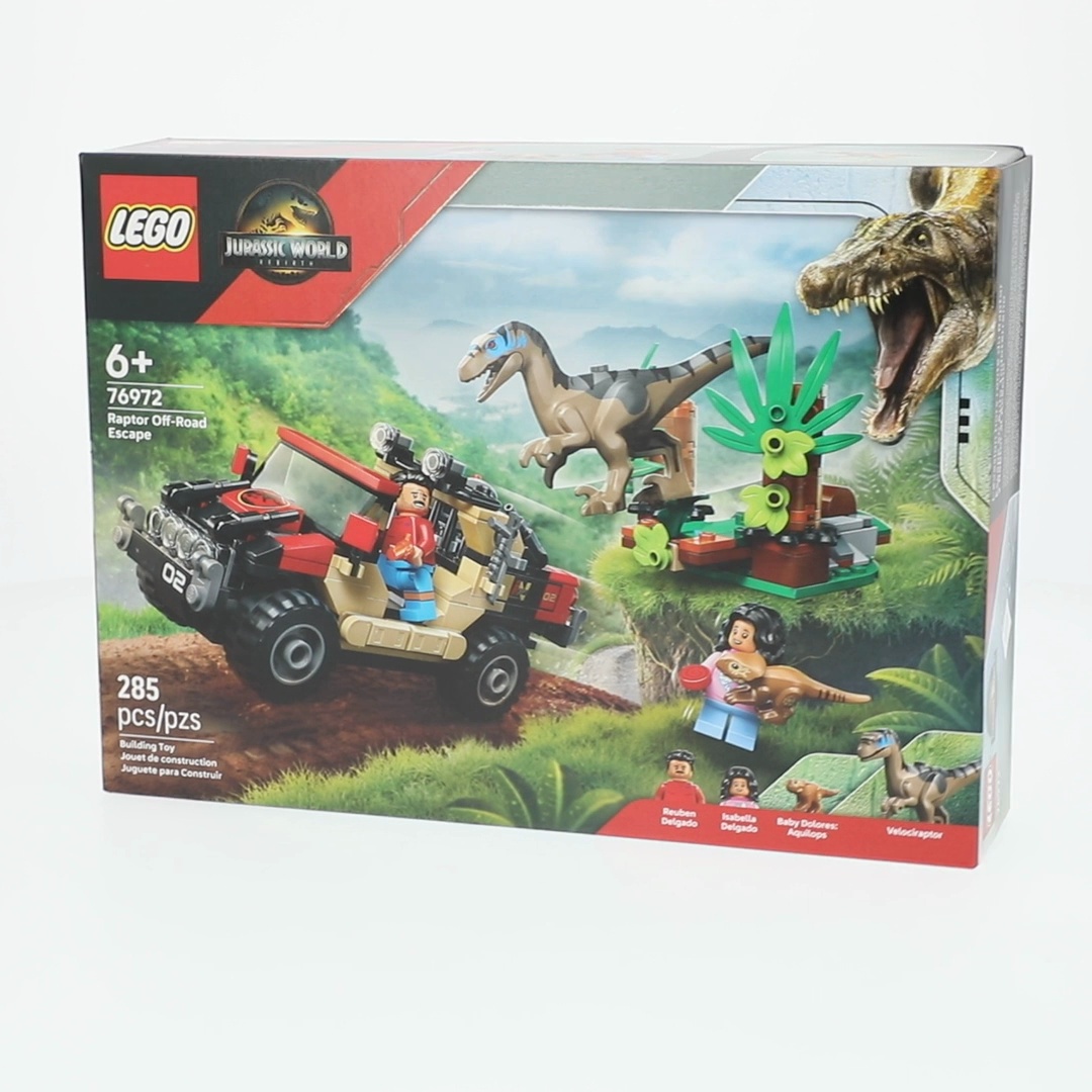 LEGO, Dinosaur Toy, 76972 Raptor Off-Road Escape, Building Playset