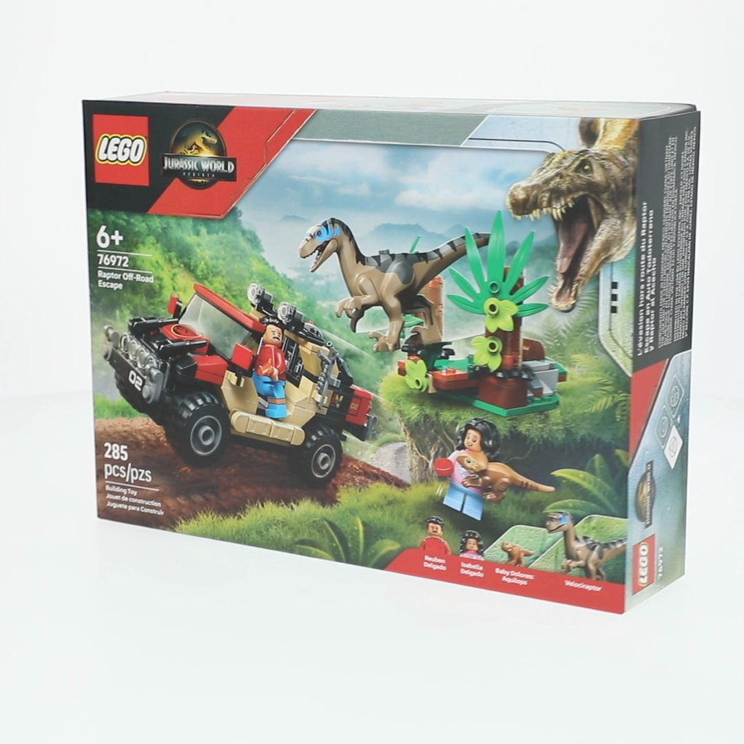 LEGO, Dinosaur Toy, 76972 Raptor Off-Road Escape, Building Playset