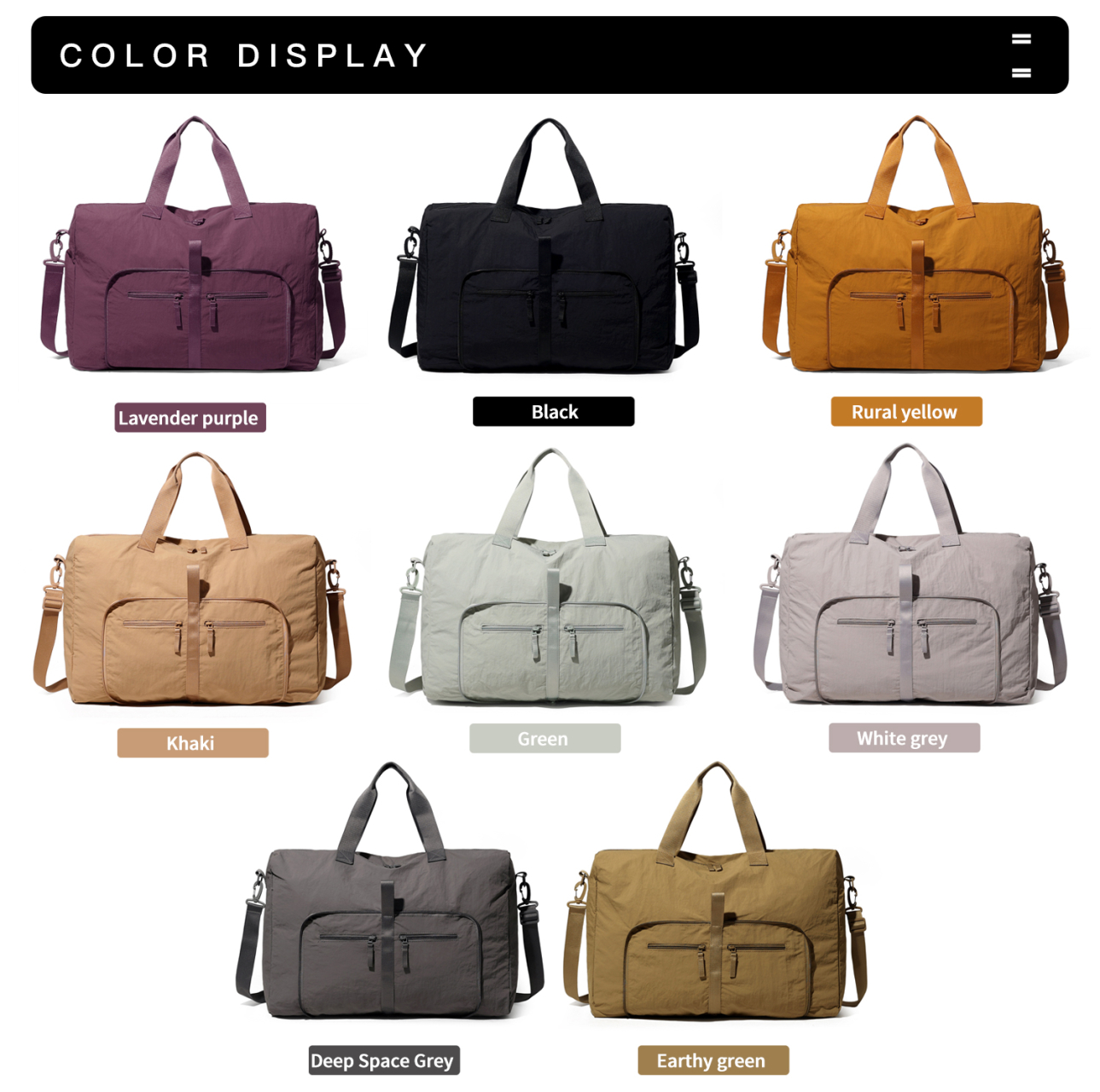 thumbnail video image 2 of URSOFINE Travel Duffel Bags 35L, Gym Travel Bag & Packable Duffle Bag for Men, Foldable Overnight Weekender Bags for Women & Men with Adjustable Shoulder Strap, 2 of 10