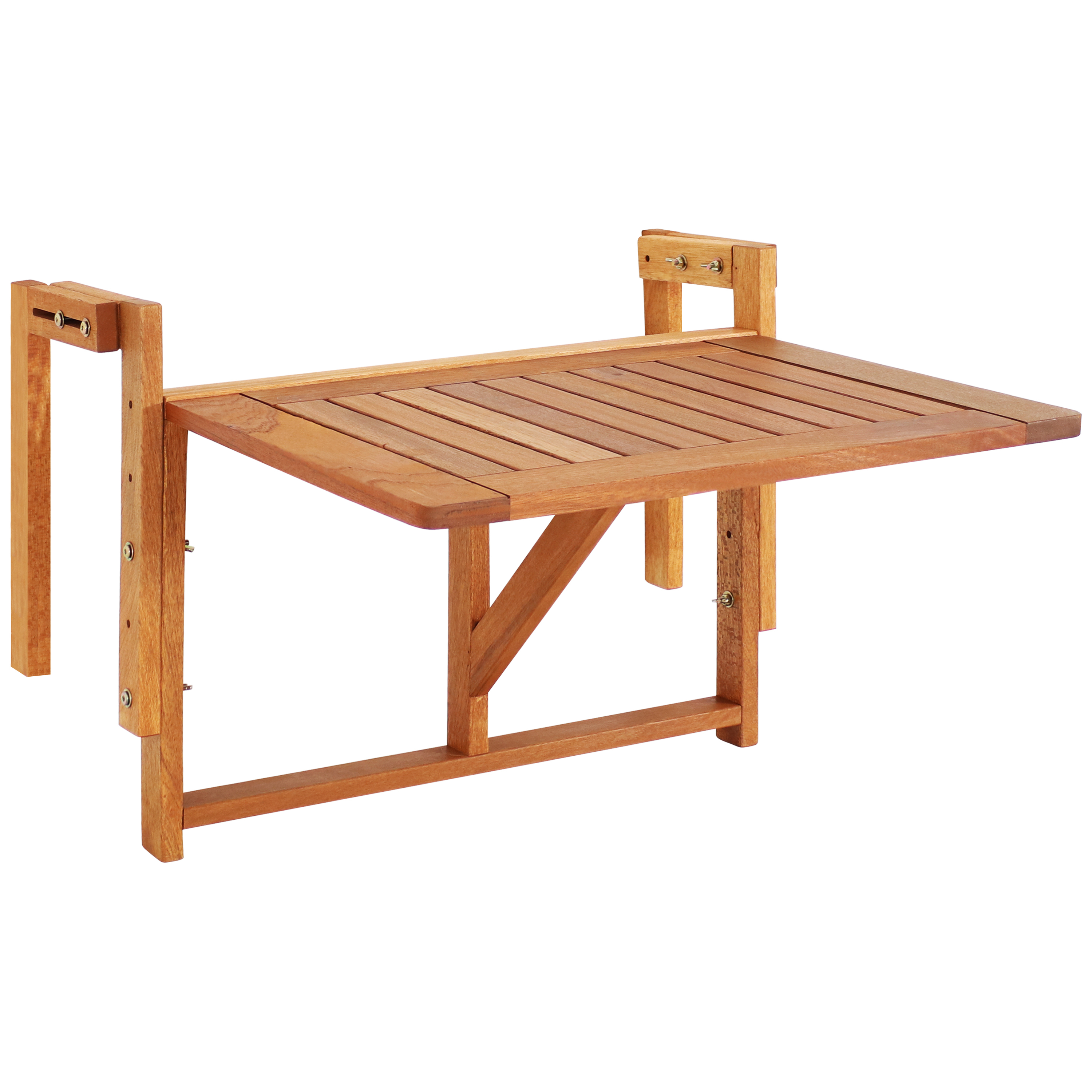 thumbnail video image 2 of Sunnydaze 27.5" Meranti Folding Balcony Outdoor Dining Table, 2 of 10