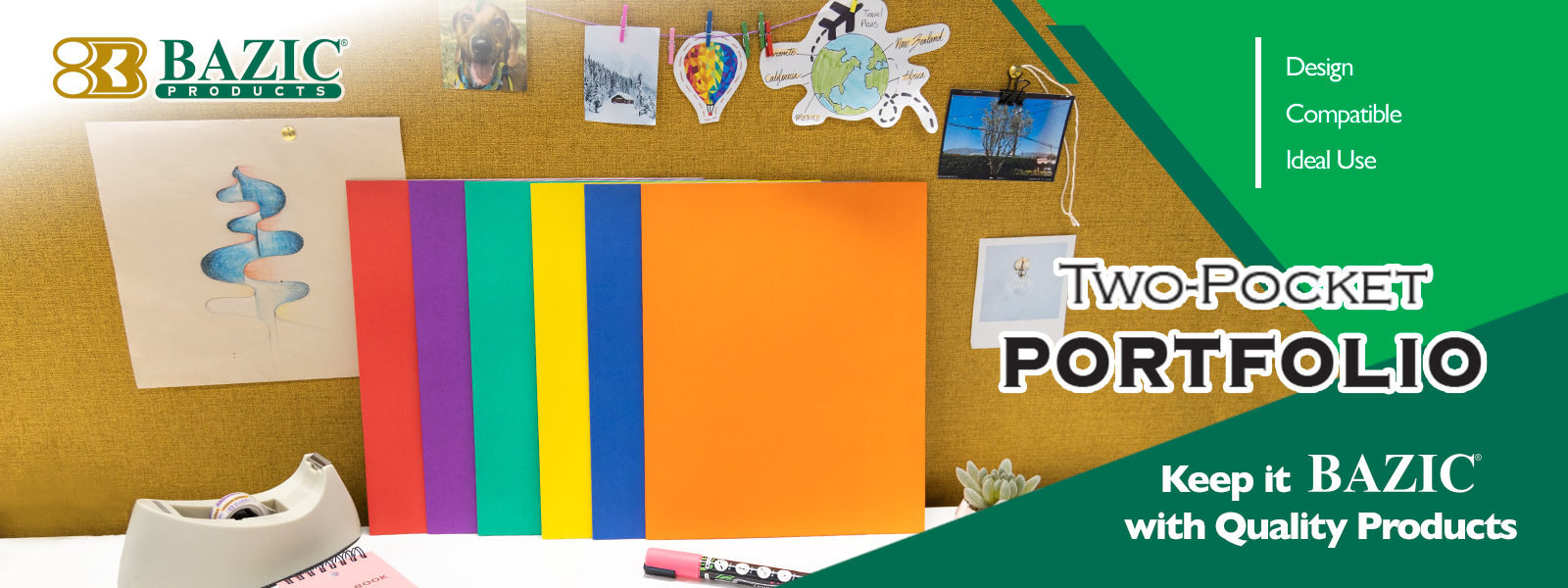 thumbnail video image 2 of BAZIC 2 Pockets Paper Folder Portfolio, Letter Size Folders Holder, Asoorted color 10-Pack, 2 of 8