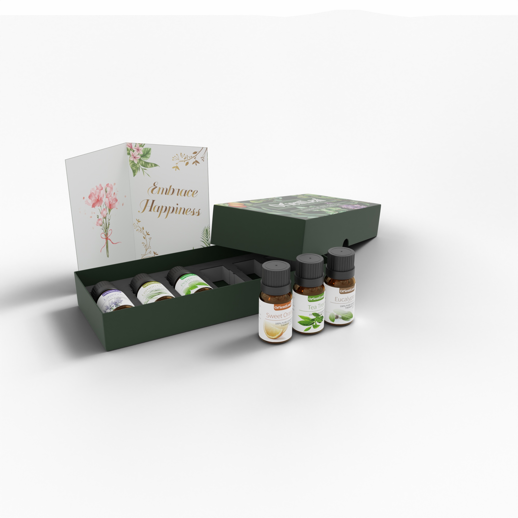 OrientLeaf Essential Oils Set 6Pcs 10ml with Greeting Card, Peppermint,  Lavender, Eucalyptus, Lemongrass, Tea Tree & Orange, Aromatherapy Essential  Oils for Diffusers, Christmas Gift for Women 