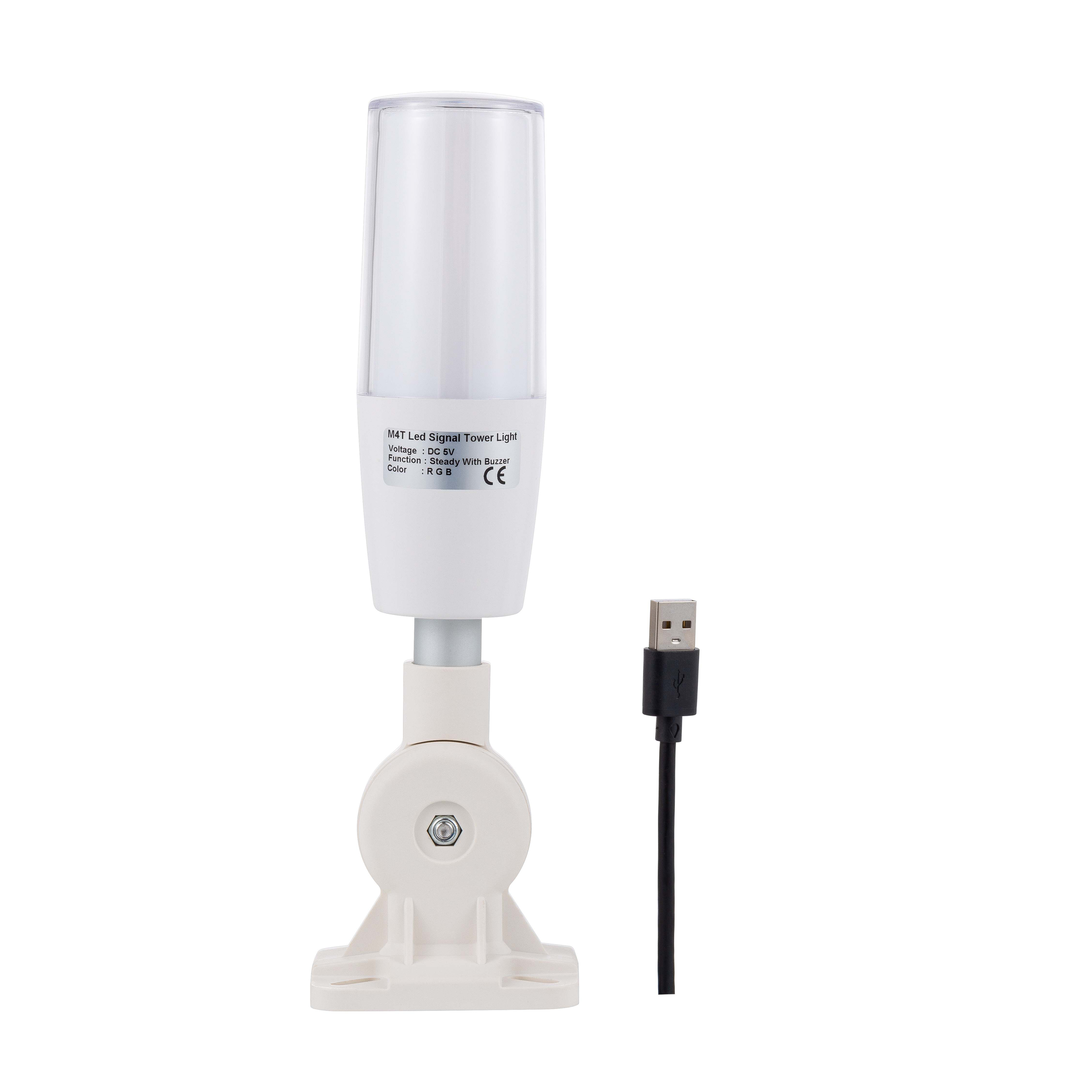 thumbnail video image 2 of ANDONT 7-Color USB LED Tower Signal Light with Buzzer, 5V DC, ABS Body, PC Lens, Plug-and-Play, 2 of 6