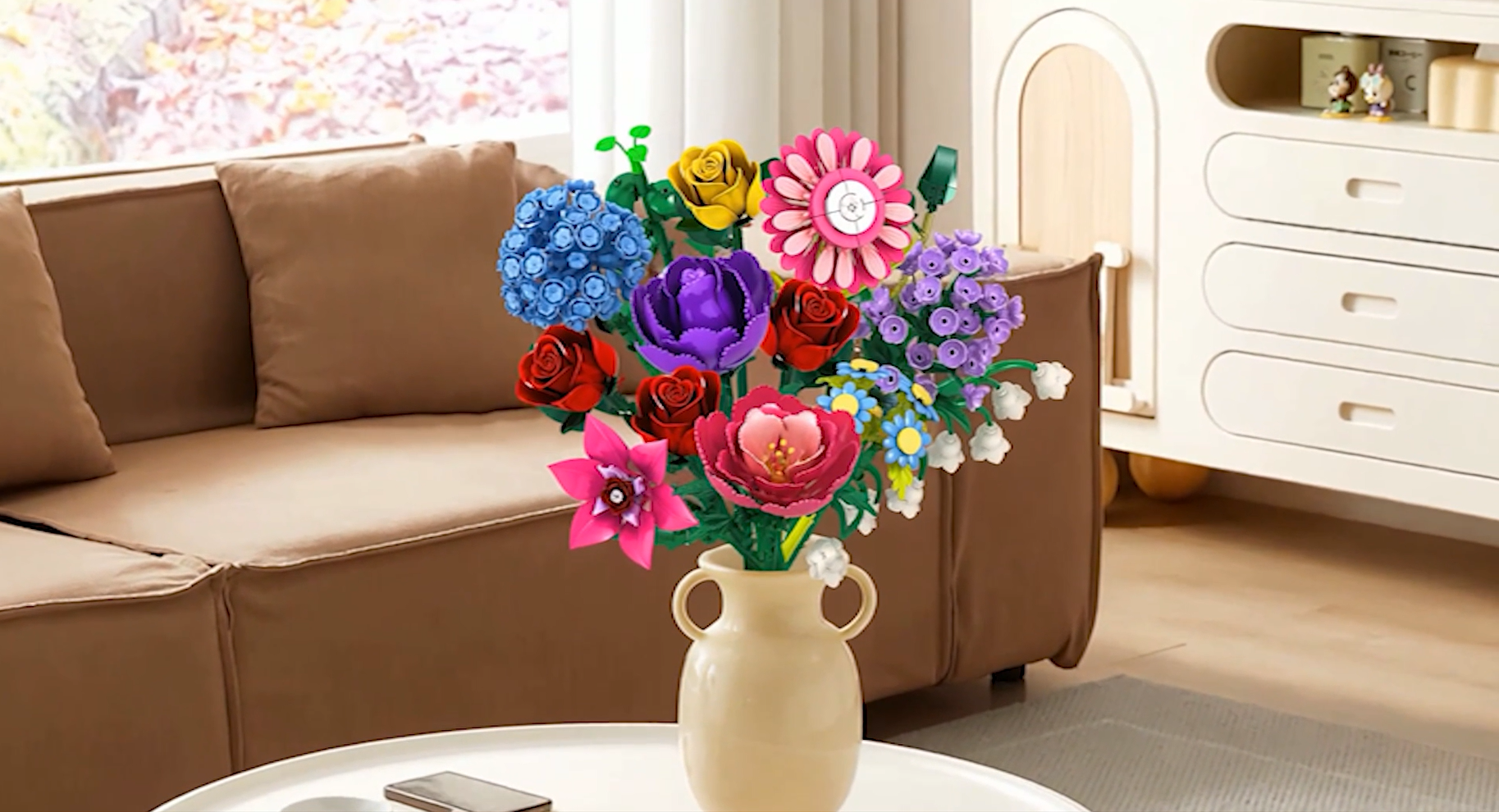 thumbnail video image 2 of WIDELAND Flower Bouquet Building Set Compatible with Lego, 1020 PCS Botanical Collection Building Block , Christmas, Mother's Day, Valentine's Day Birthday Gift Toys for Girls Women 6+, 2 of 8