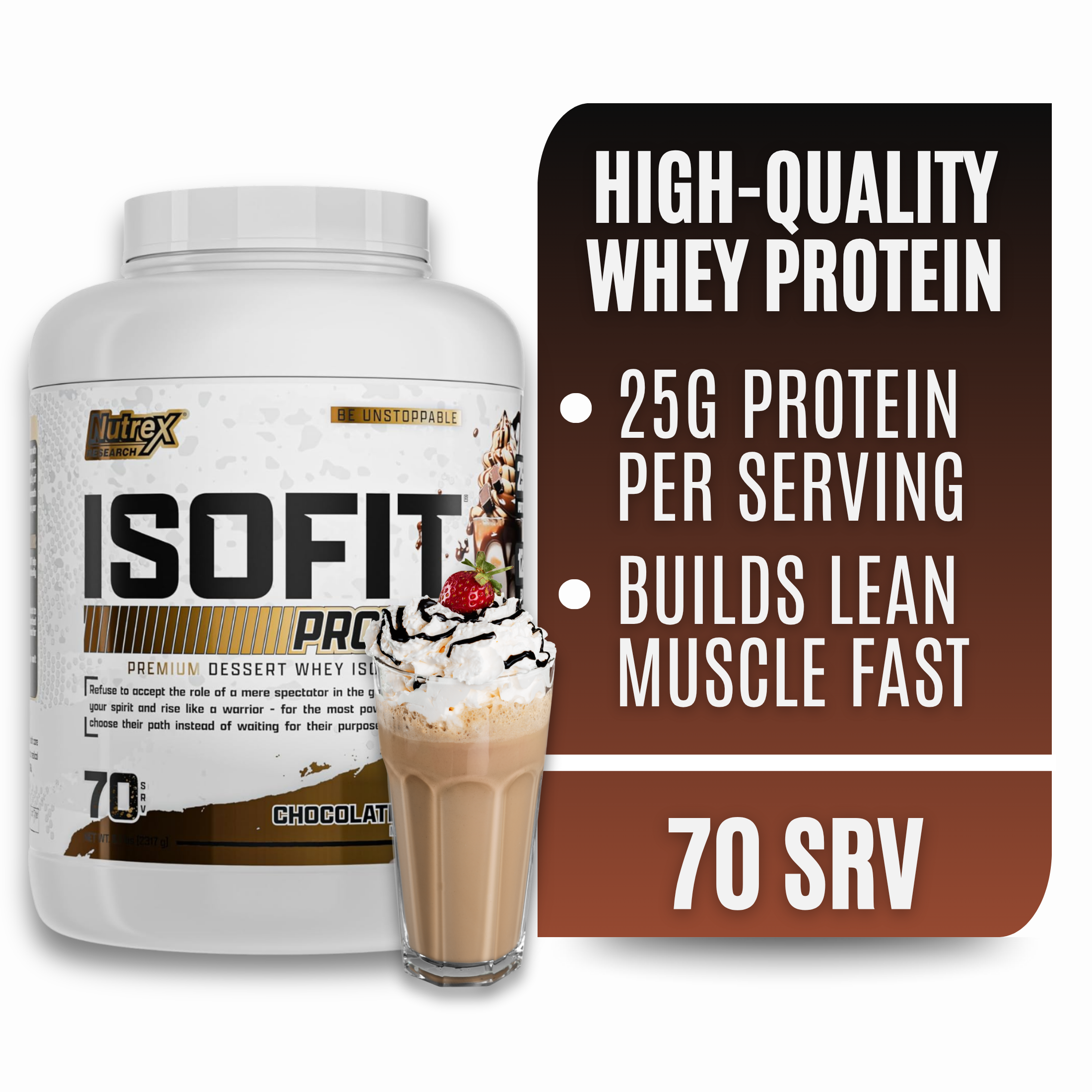 thumbnail video image 2 of Nutrex Research IsoFit Chocolate Shake – 100% Whey Protein Isolate Powder for Lean Muscle, Recovery & Strength Support 70 Servings, 2 of 10