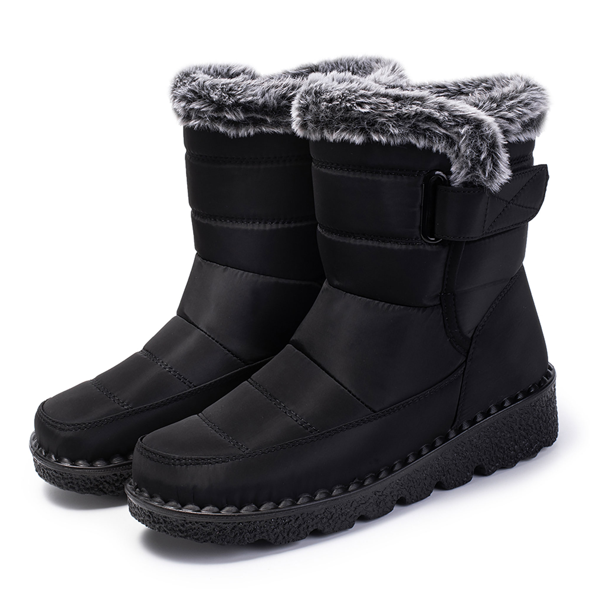 thumbnail video image 2 of Ablanczoom Snow Boots Women: Winter Shoes Woman Ankle Outdoors Booties with Warm Faux Fur, 2 of 8