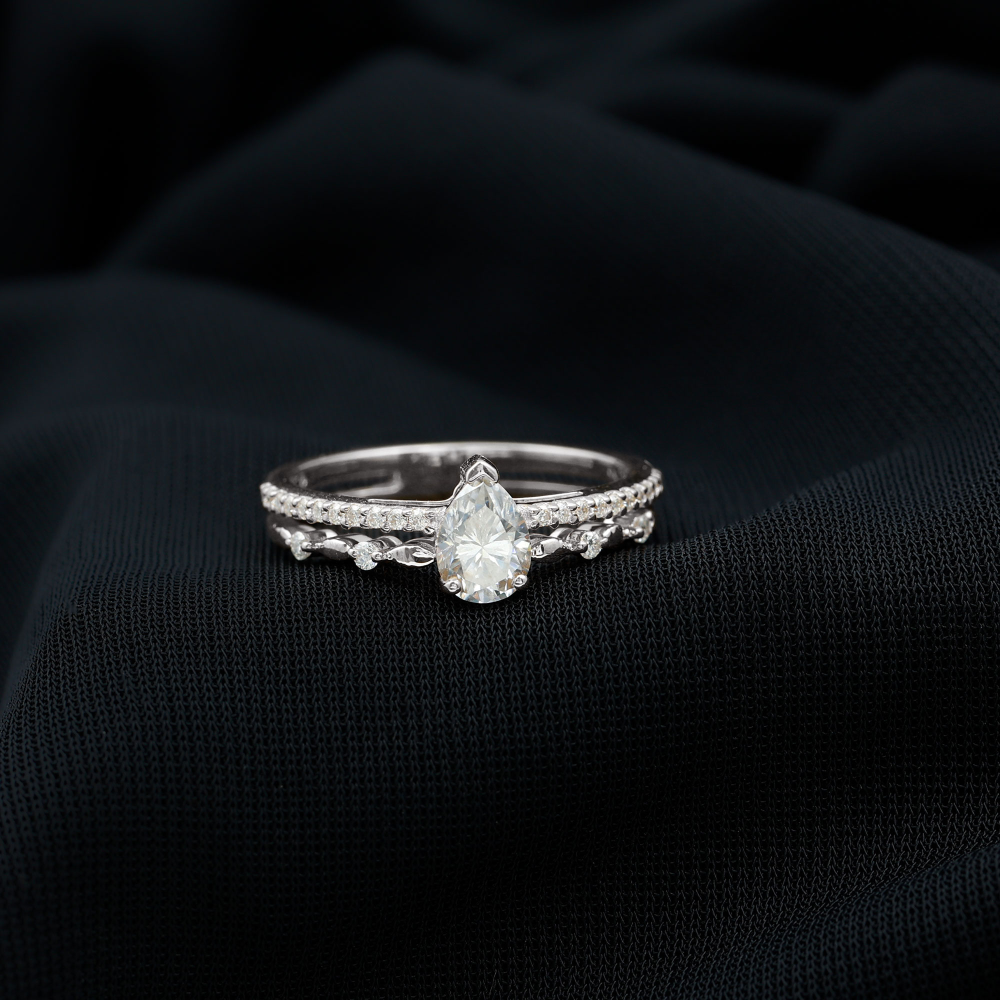 thumbnail video image 2 of Rosec Jewels Engagement Ring - Teardrop Lab Diamond Ring - 5X7 MM - EF-VS Quality, 14K White Gold, US 11.00, 2 of 10