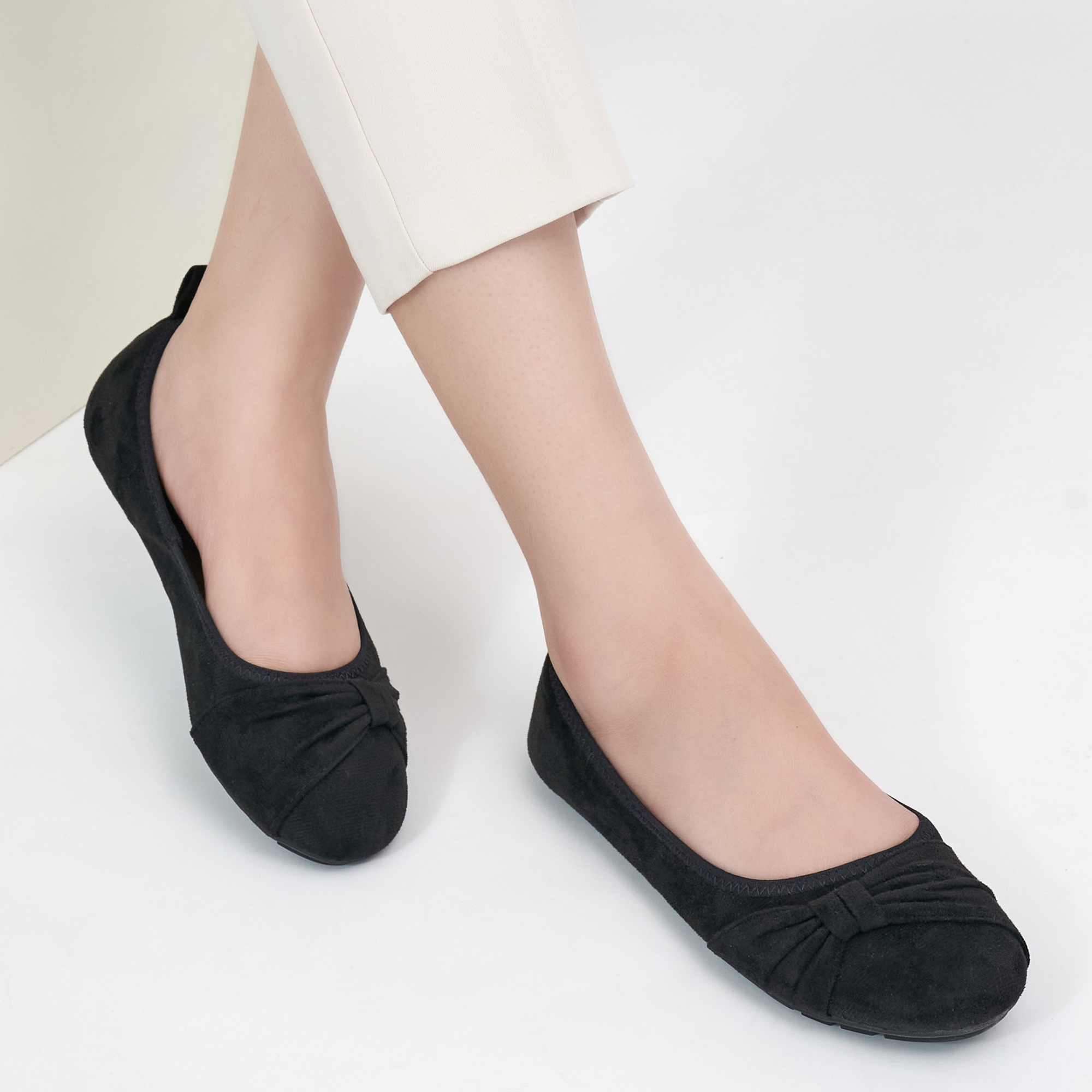 thumbnail video image 2 of Ablanczoom Womens Flats Shoes: Slip-on Ballet Loafers Women Sneakers Bowknot Suede, 2 of 9