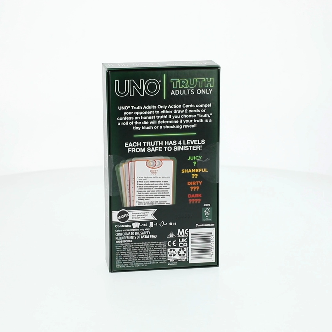 UNO Truth Adults Only Card Game, 4-Level Raciness Play for Travel