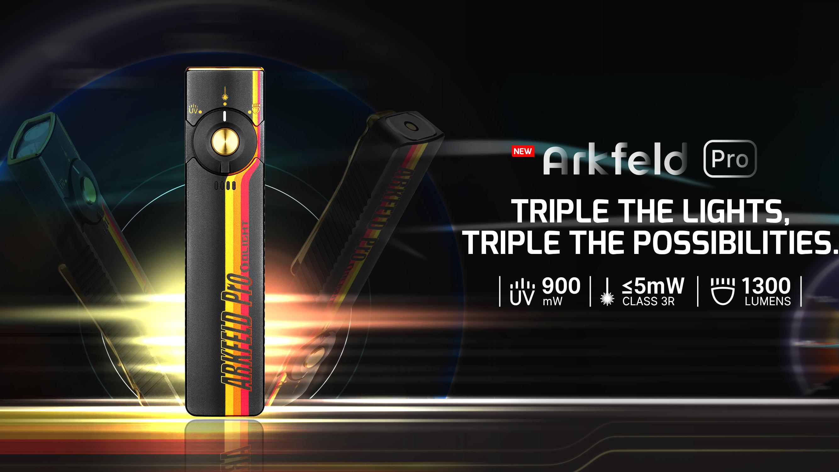 Olight オーライト Arkfeld UV LEDライト CW オレンジ Olight Arkfeld Pro Orange LED Rechargeable Combo Flashlight