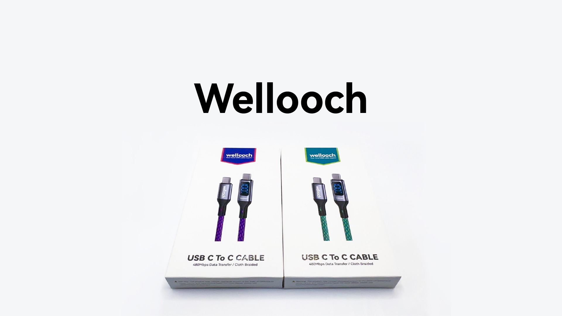 thumbnail video image 2 of 100W USB C to USB C cable with Intelligent Current Chip & Digital Display, Cloth Braided Fast Charging & Data Transfer Cable, 6ft-Purple, 2 of 8