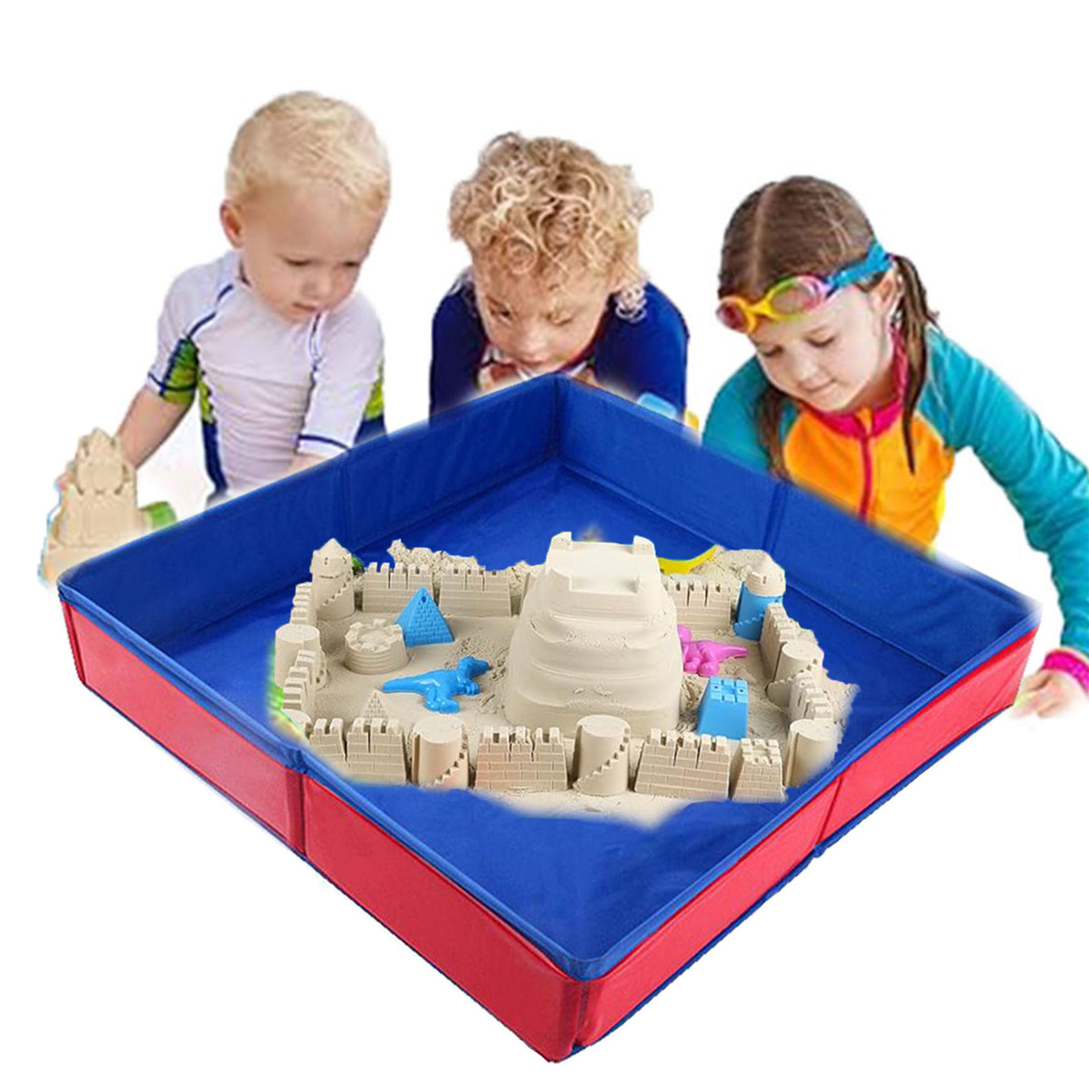 thumbnail video image 2 of Kids Outdoor Sandbox Beach Sand Toys, Summer Outdoor Play Sand Pit, Sand Molds, Children Sand Table, 2 of 14