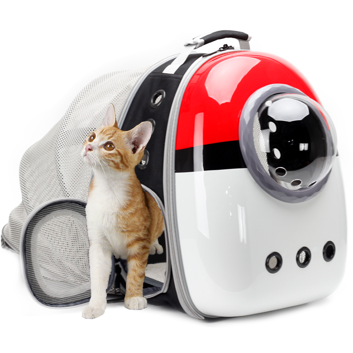 thumbnail video image 2 of Back Extension Cat Backpack Carrier, Fit up to 12 lbs, Bubble Backpacks Cat Carrier, Expandable Pet Carrier Backpack for Cat and Small Puppy, 2 of 8
