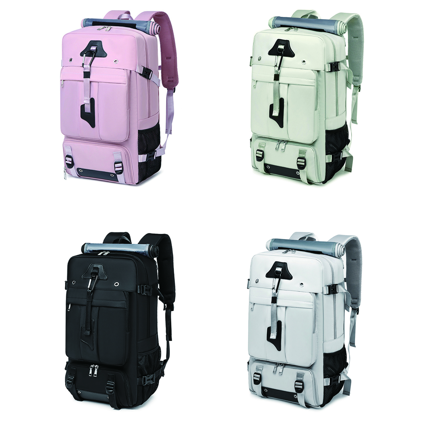 thumbnail video image 2 of Travel Backpack 50L New Premium - Unisex Extra Large Laptop Backpack for Hiking, Climbing & Business Trips, Waterproof,Pink, 2 of 21