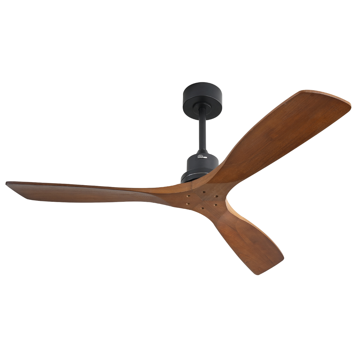 thumbnail video image 2 of Sofucor 52" Modern Wood Ceiling Fan with Remote, Walnut Finish, 3 Blades, Indoor/Outdoor for Bedroom, Patio, 2 of 12