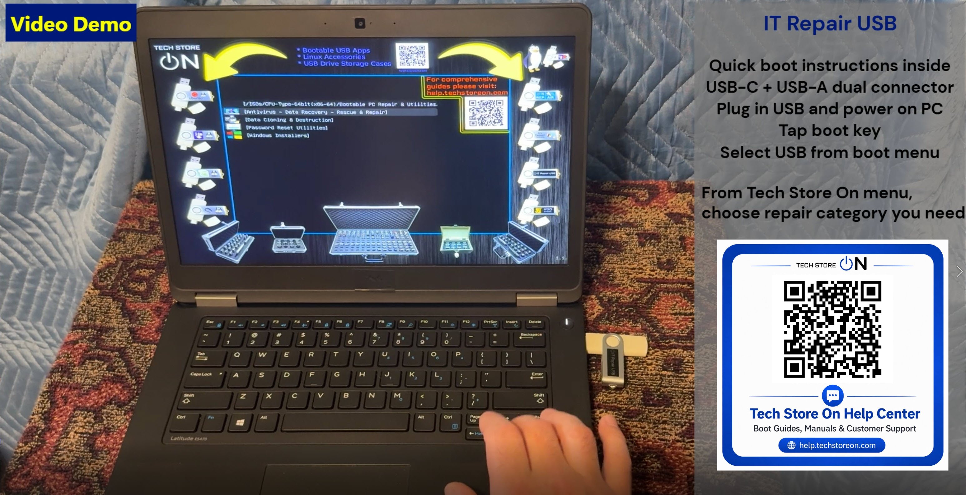 thumbnail video image 2 of PC Repair Bootable USB Recovery Toolkit, Password Reset, Antivirus, Data Recovery and System Maintenance, 2 of 10