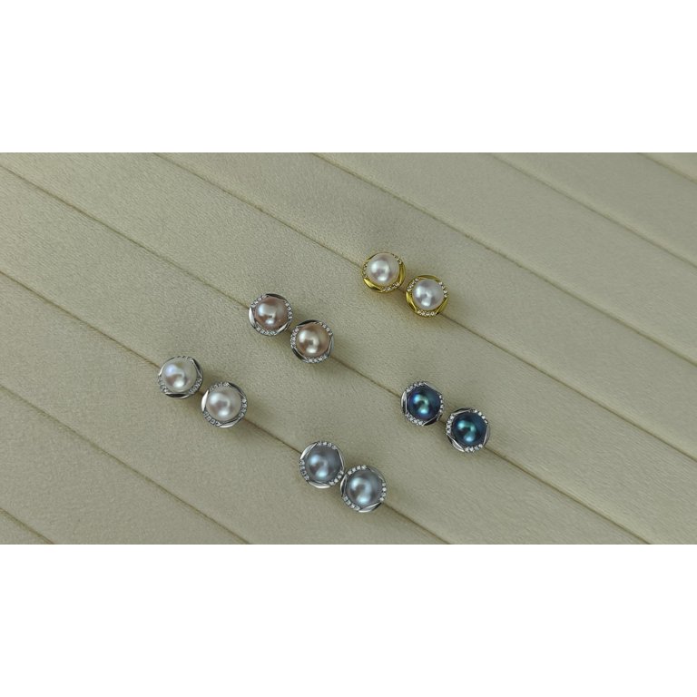 S925 Sterling Silver Stud Earrings With Freshwater Pearl - Small Dainty Pearl Earrings For Women, Hypoallergenic Jewelry Gift