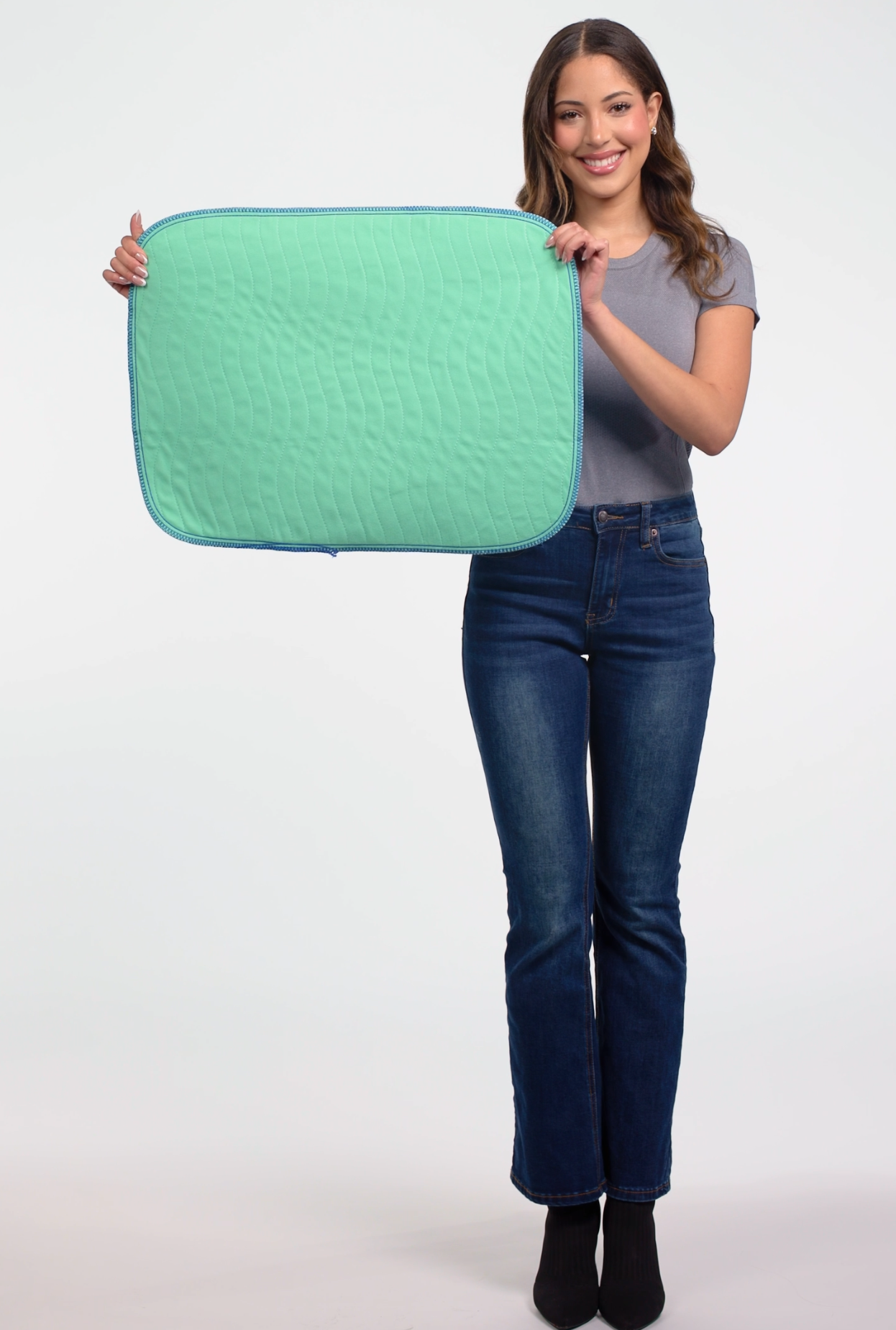 thumbnail video image 2 of Improvia Washable Bed Pads for Incontinence, Waterproof Reusable, 18 x 24 in, 4-Pack (Green & Blue), 2 of 8