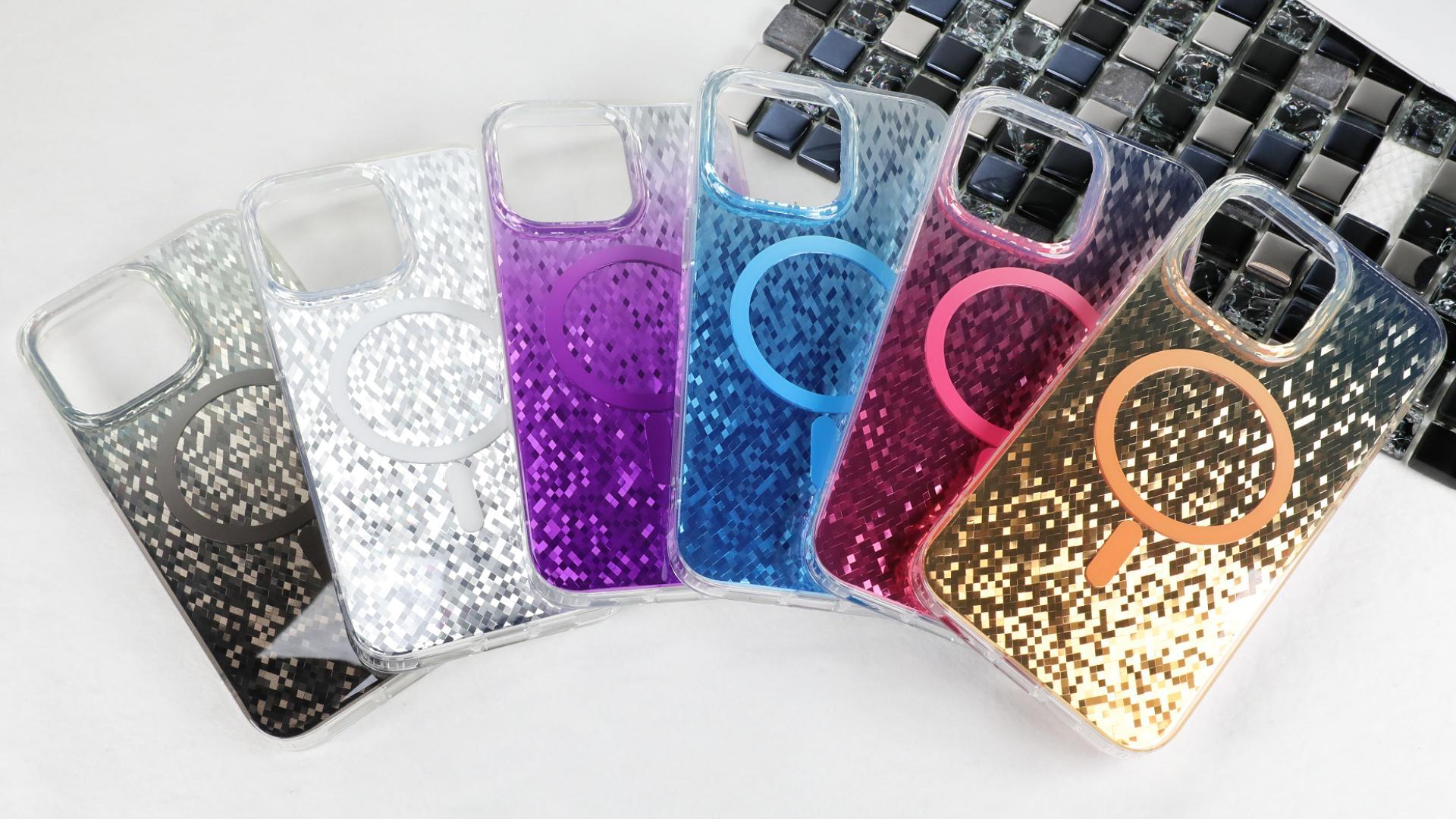 thumbnail video image 2 of Jueaes For iPhone 15 Pro Max Case Magnetic, Gradient Bling Glitter Case with Screen Protector, Sapphire, 2 of 6