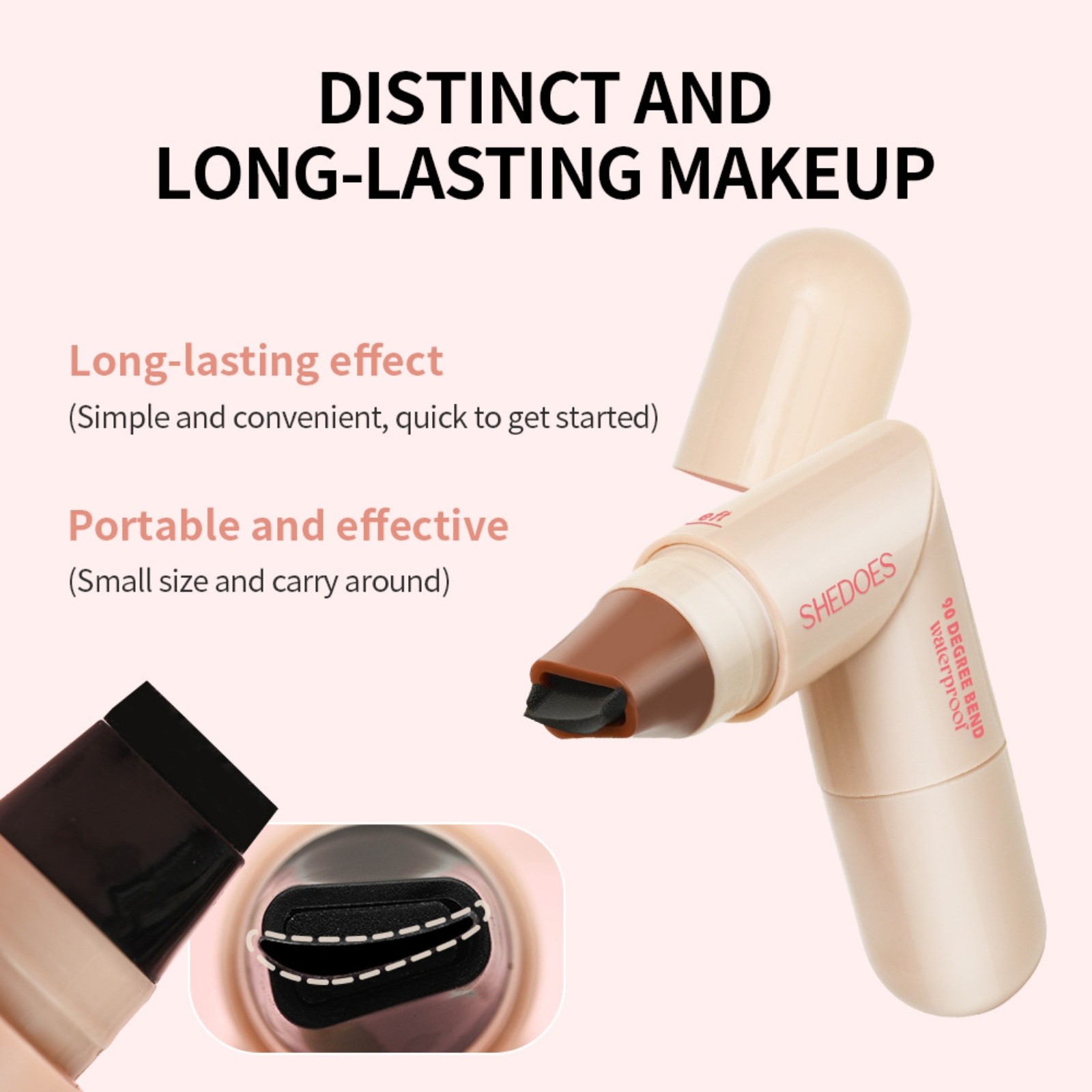 thumbnail video image 2 of Rotating Eyeliner Stamp Pen, Winged Cat Eye Liquid Eyeliner, Waterproof & Smudgeproof, Long Lasting, Beginner-Friendly Makeup, Black and Brown Eyeliner Stamp for Women, 1ml Makeup Organizers, 2 of 9