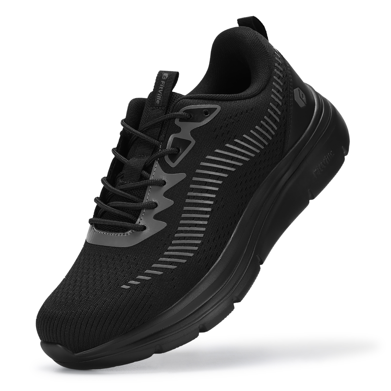 thumbnail video image 2 of FitVille Extra Wide Mens Walking Shoes with Arch Support Comfort Sneakers for Men, 2 of 8