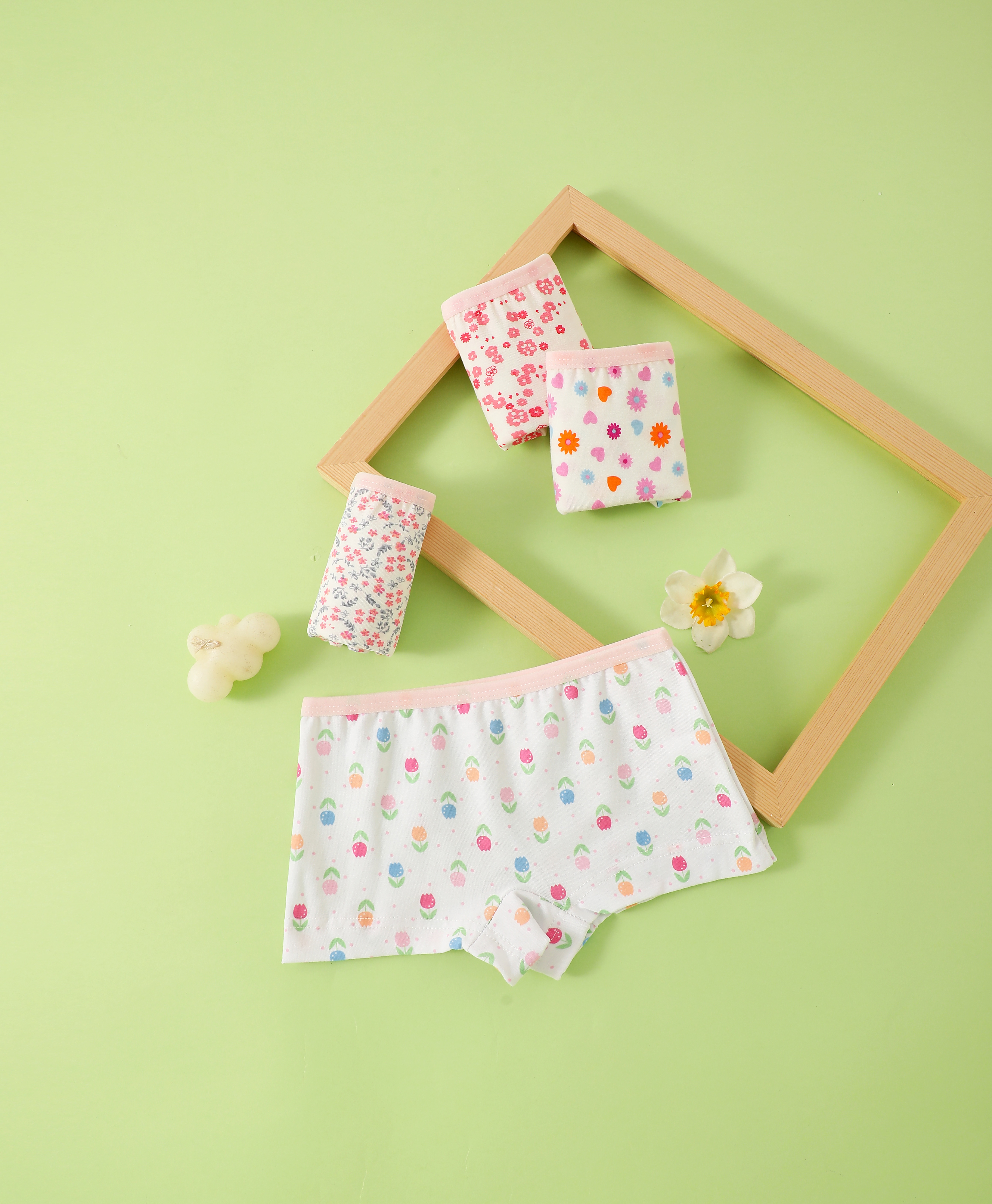 thumbnail video image 2 of Hbhpov Kids Soft Cotton Knickers Underwear Little Girls Boyshort Panties, 12-Pack, 2 of 7