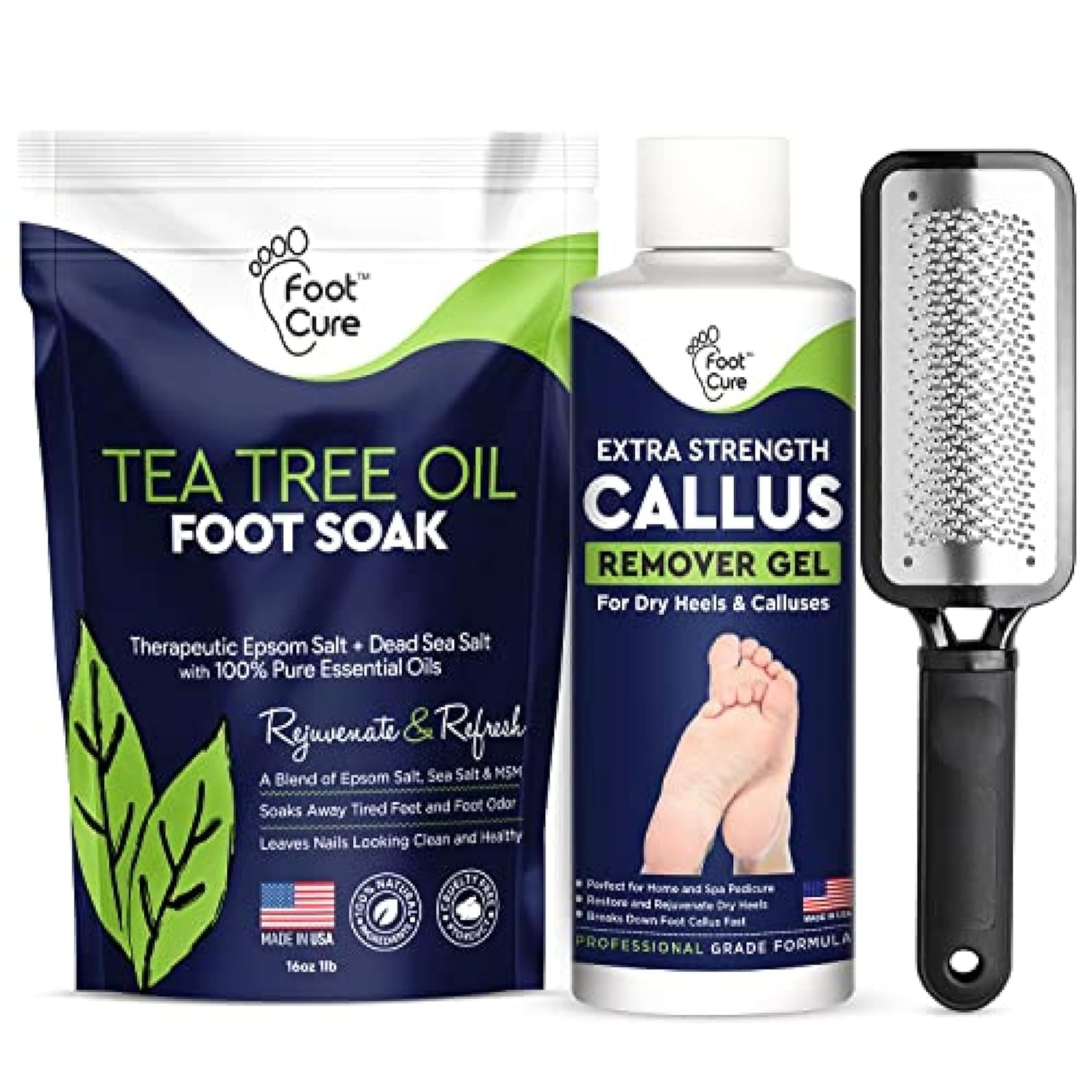 thumbnail video image 2 of Tea Tree Foot Soak, Callus Remover Gel - Extra Strength Callus Remover Gel & Foot Soak With Epsom Salts For Calluses, Dry Cracked Heels, Toenail Fungus & Odor - Pedicure for Tired Feet, 2 of 10