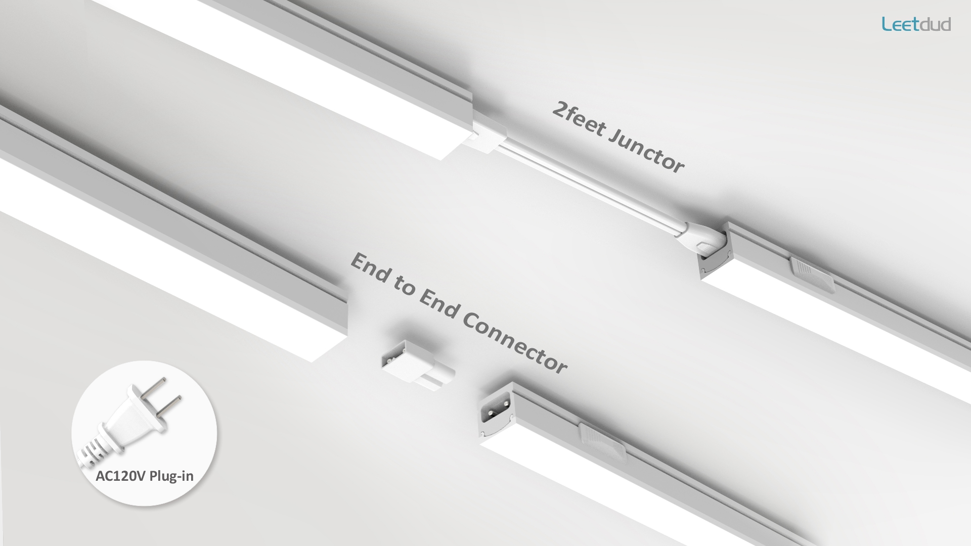 thumbnail video image 2 of Leetdud Under Cabinet Lighting Plug In, 32'' 2pcs,3 Color 3000K/4000K/5000K,Linkable AC120V Ultra Slim, Super Bright Under Counter Light For Kitchen, Cupboard, Sink Light, Shelf Light, 2 of 13