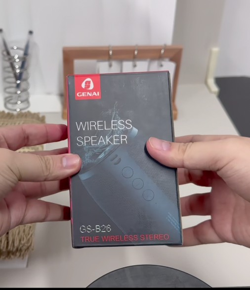 thumbnail video image 2 of GENAI B26 Portable Bluetooth Speaker — Waterproof IPX6, Deep Bass Stereo, 24H Playtime, TWS Pairing, Compact Travel & Outdoor Wireless Speaker, 2 of 10